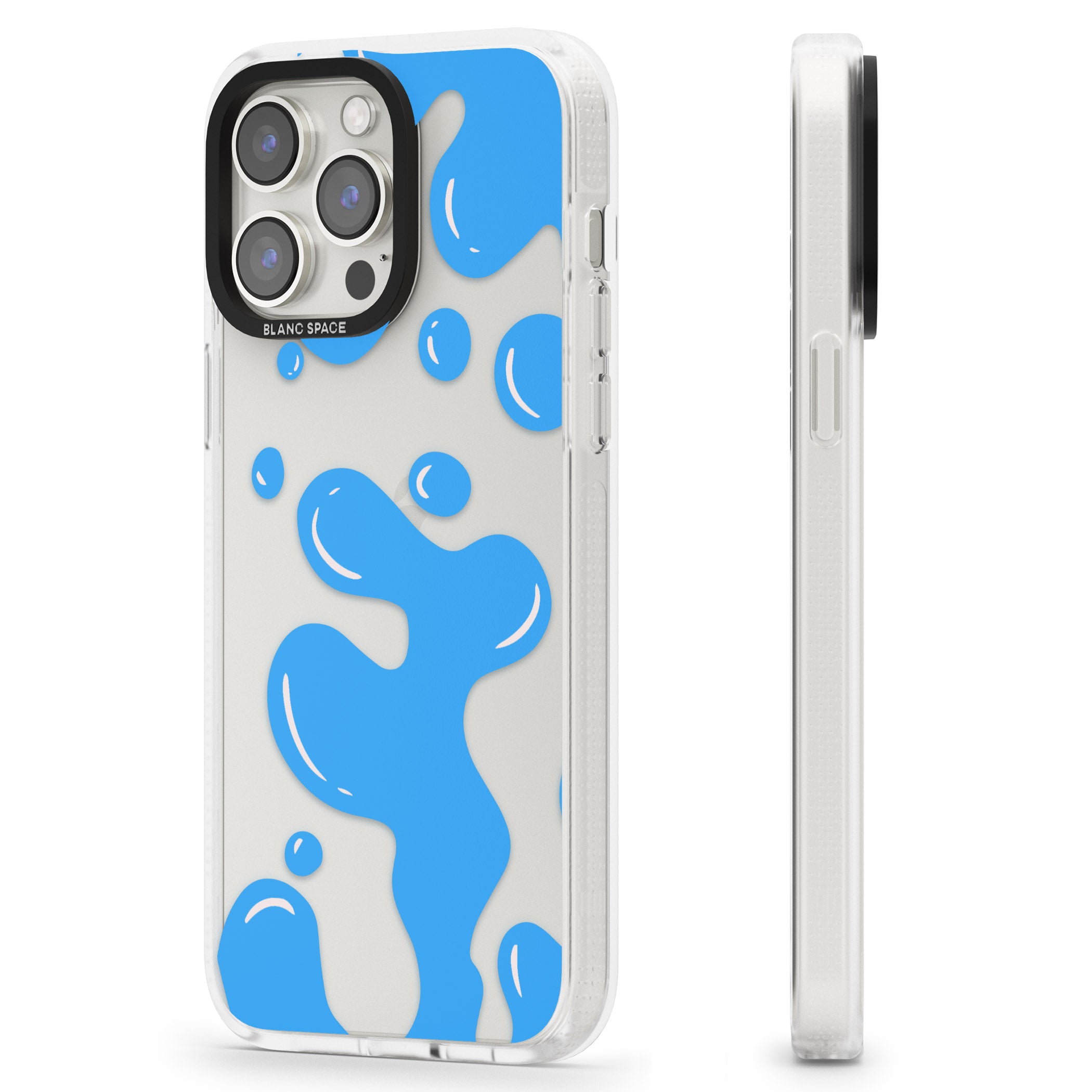 Blue Lava Lamp iPhone 15 Pro Max / 15 Pro / 14 Pro Max / 14 Pro / 13 Pro Clear Case Impact Air - Blanc Space