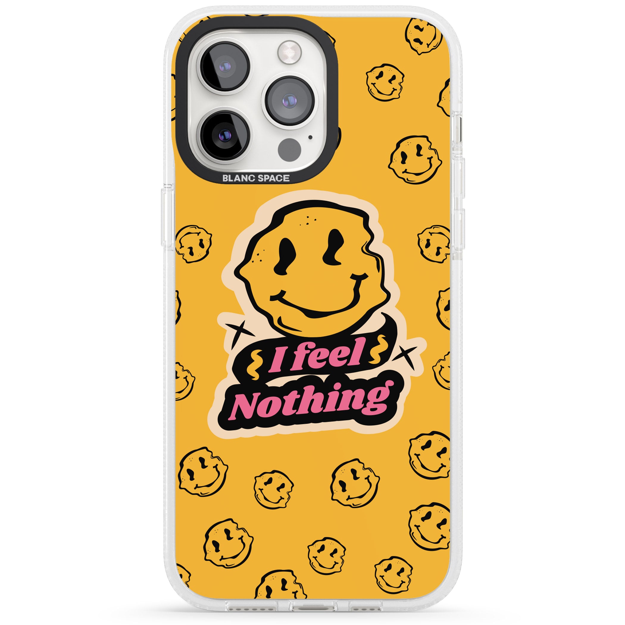 I feel nothing iPhone 15 Pro Max / 15 Pro / 14 Pro Max / 14 Pro / 13 Pro Clear Case Impact Air - Blanc Space