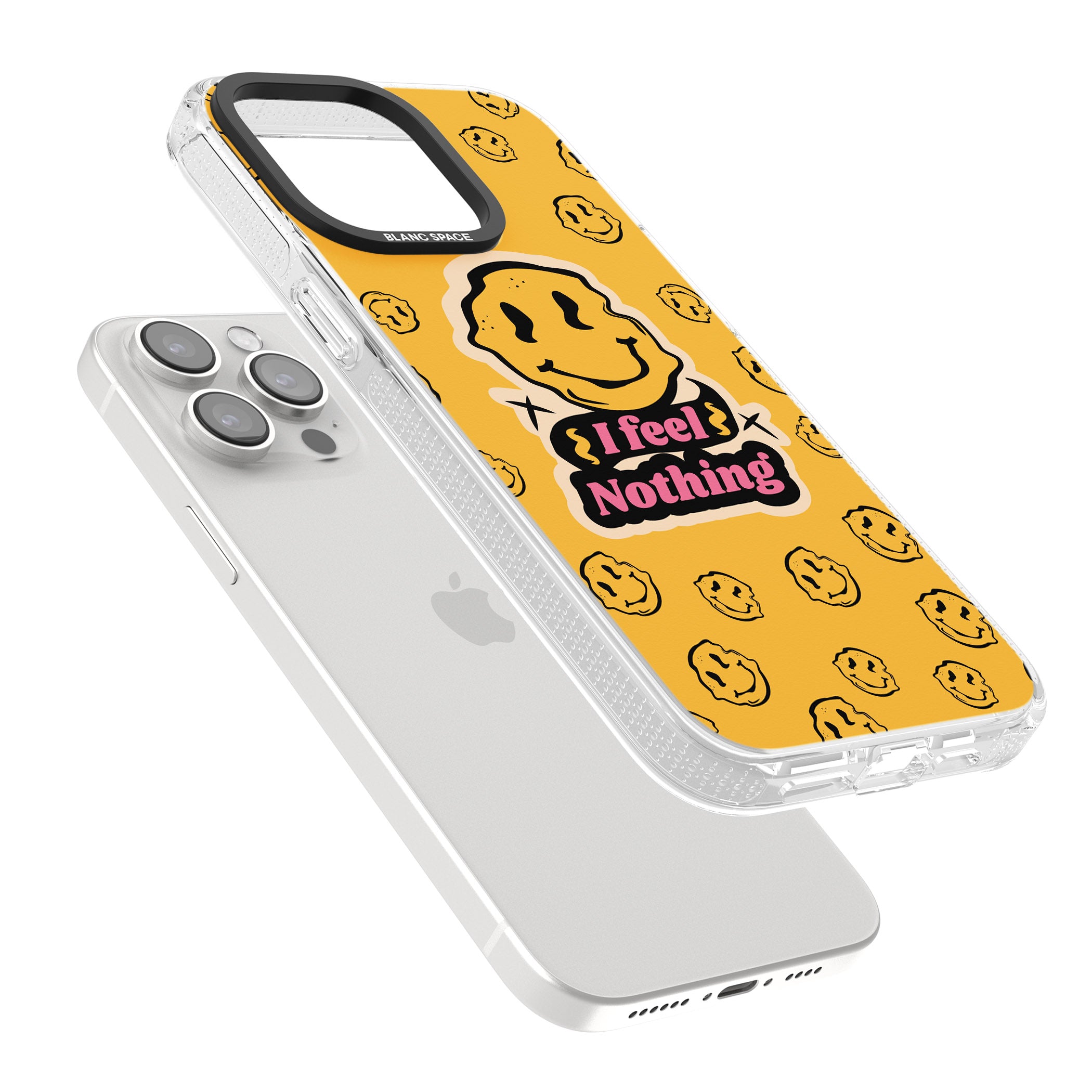 I feel nothing iPhone 15 Pro Max / 15 Pro / 14 Pro Max / 14 Pro / 13 Pro Clear Case Impact Air - Blanc Space