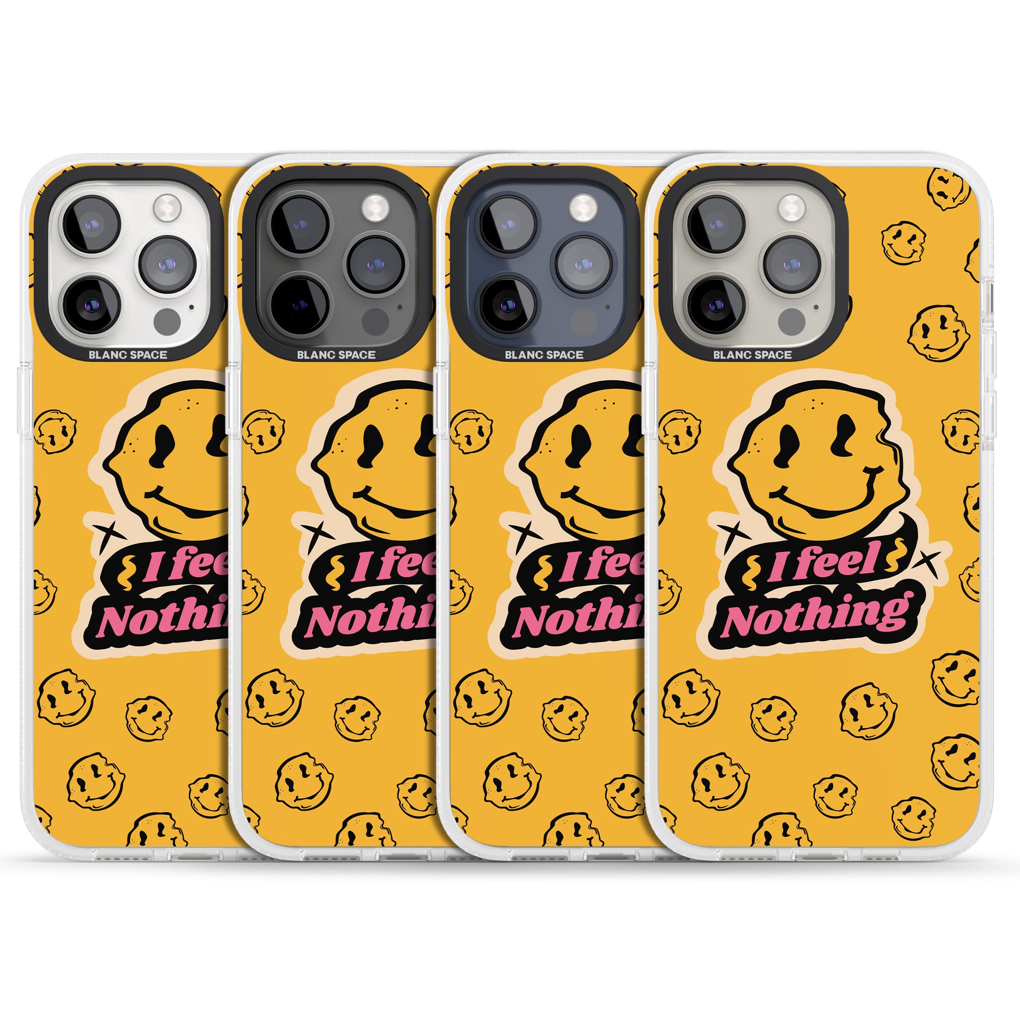 I feel nothing iPhone 15 Pro Max / 15 Pro / 14 Pro Max / 14 Pro / 13 Pro Clear Case Impact Air - Blanc Space