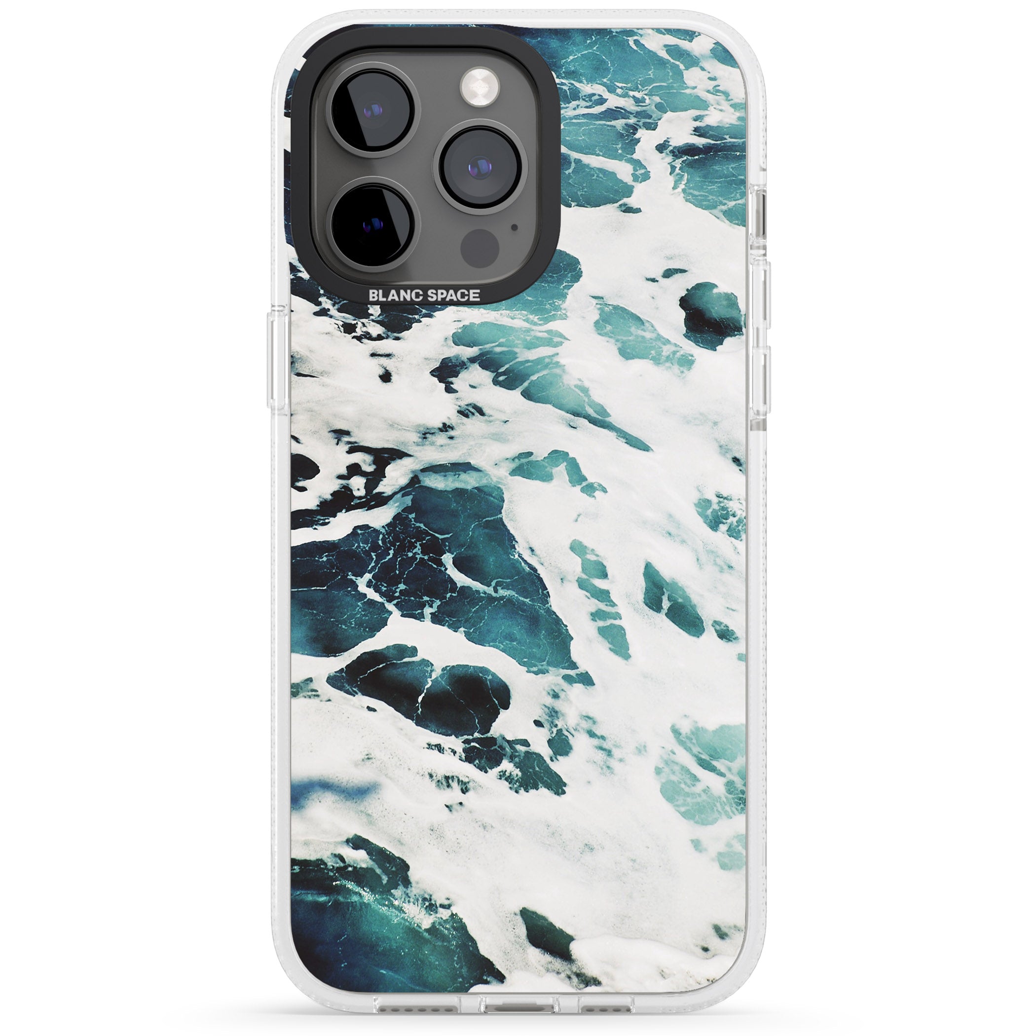 Ocean Waves Photograph iPhone 15 Pro Max / 15 Pro / 14 Pro Max / 14 Pro / 13 Pro Clear Case Impact Air - Blanc Space