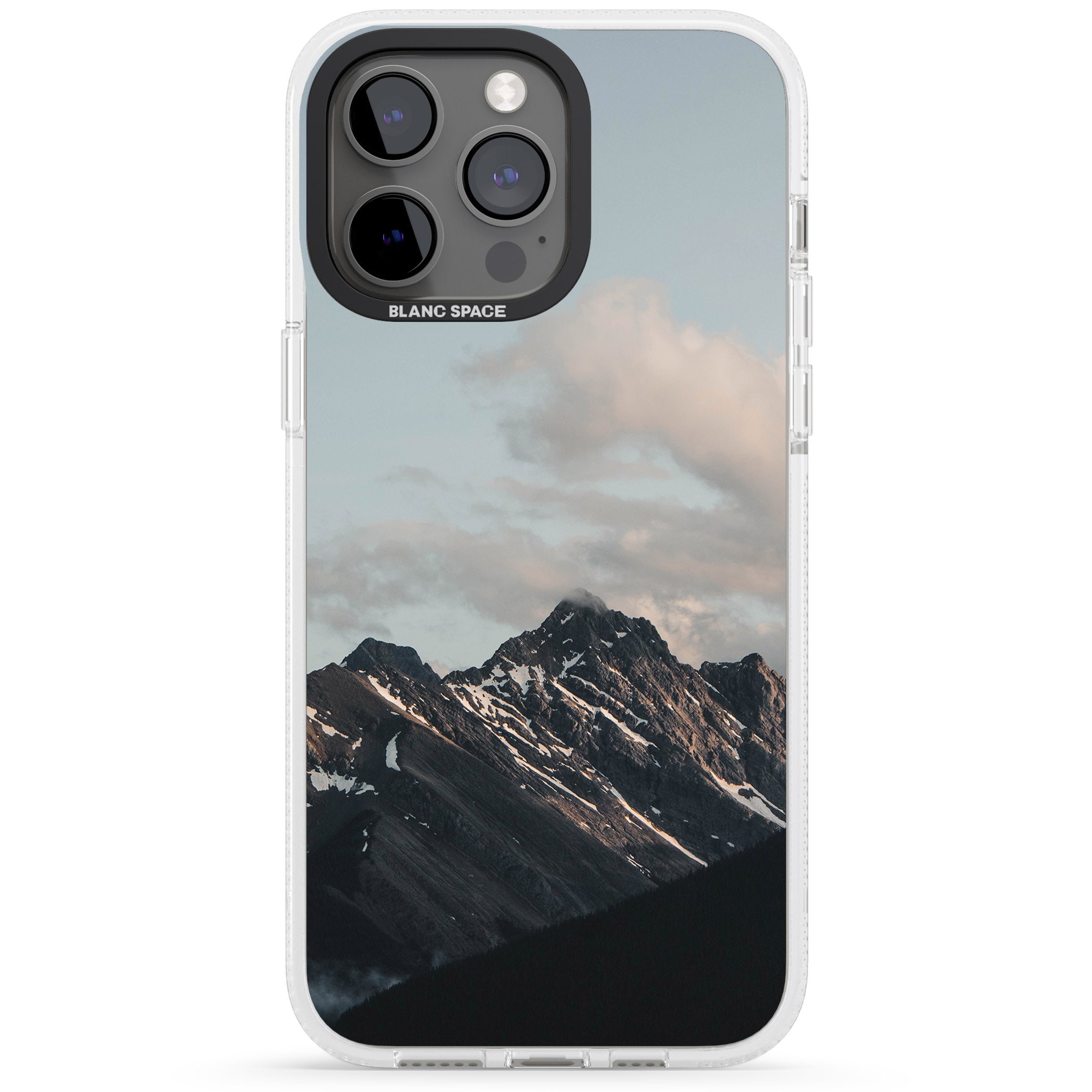 Mountain Range Photograph iPhone 15 Pro Max / 15 Pro / 14 Pro Max / 14 Pro / 13 Pro Clear Case Impact Air - Blanc Space