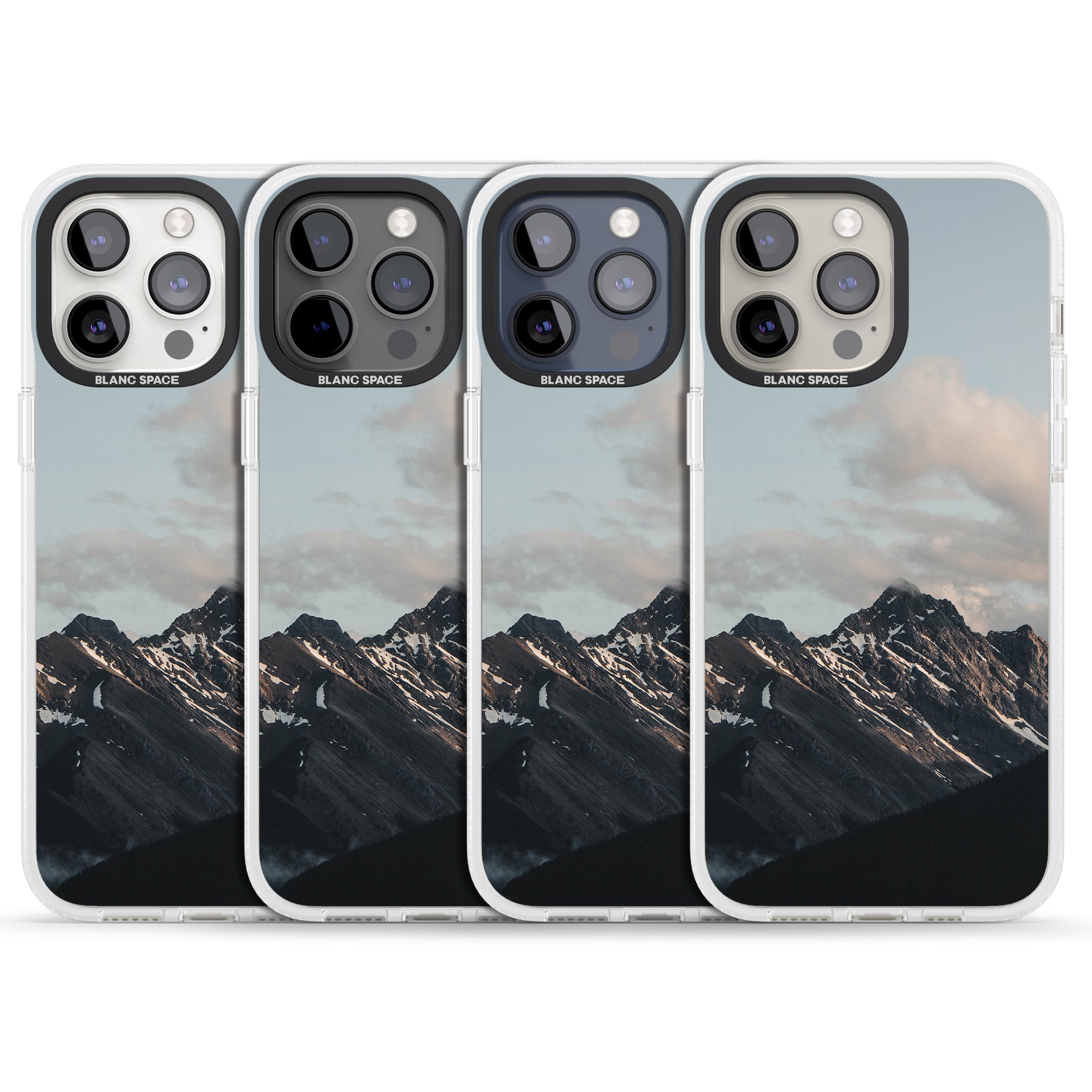 Mountain Range Photograph iPhone 15 Pro Max / 15 Pro / 14 Pro Max / 14 Pro / 13 Pro Clear Case Impact Air - Blanc Space