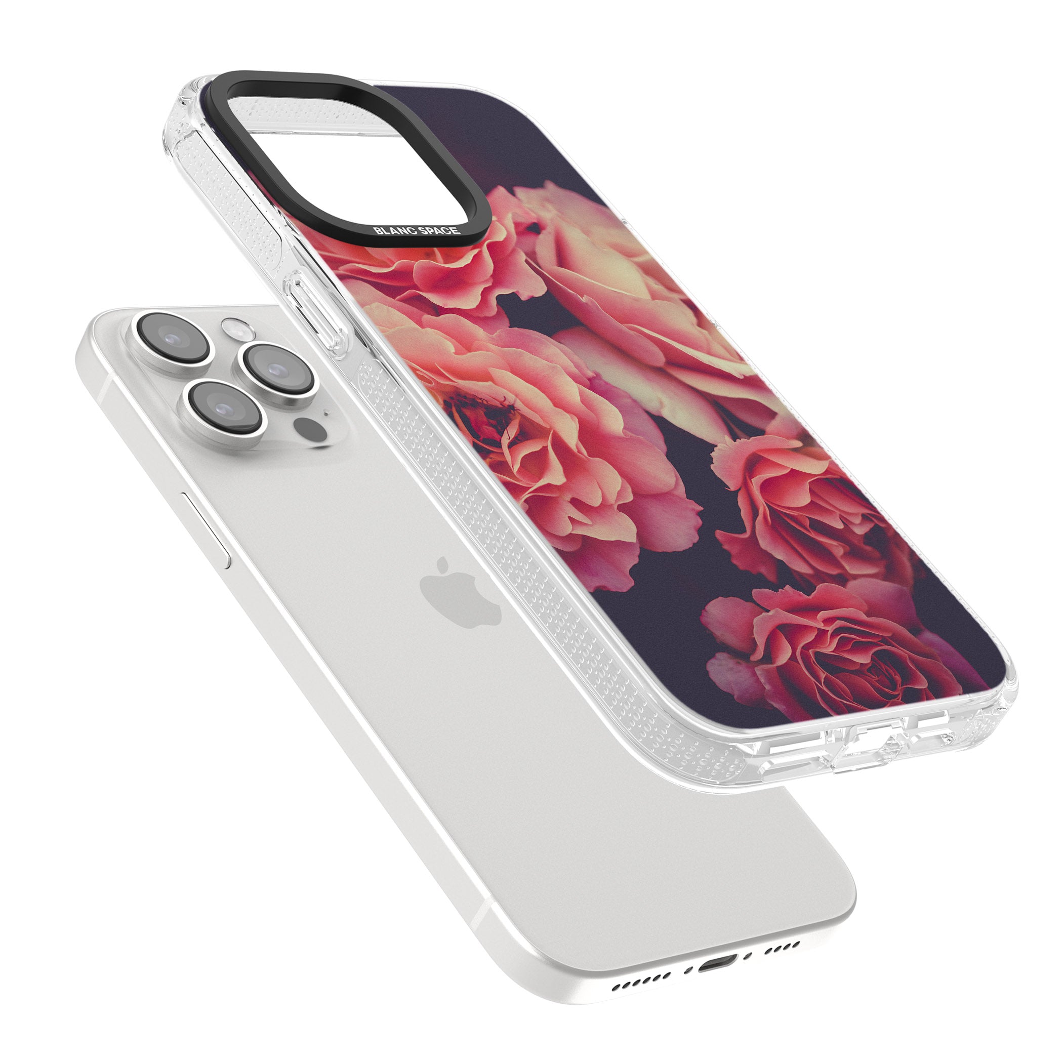 Pink Roses Photograph iPhone 15 Pro Max / 15 Pro / 14 Pro Max / 14 Pro / 13 Pro Clear Case Impact Air - Blanc Space