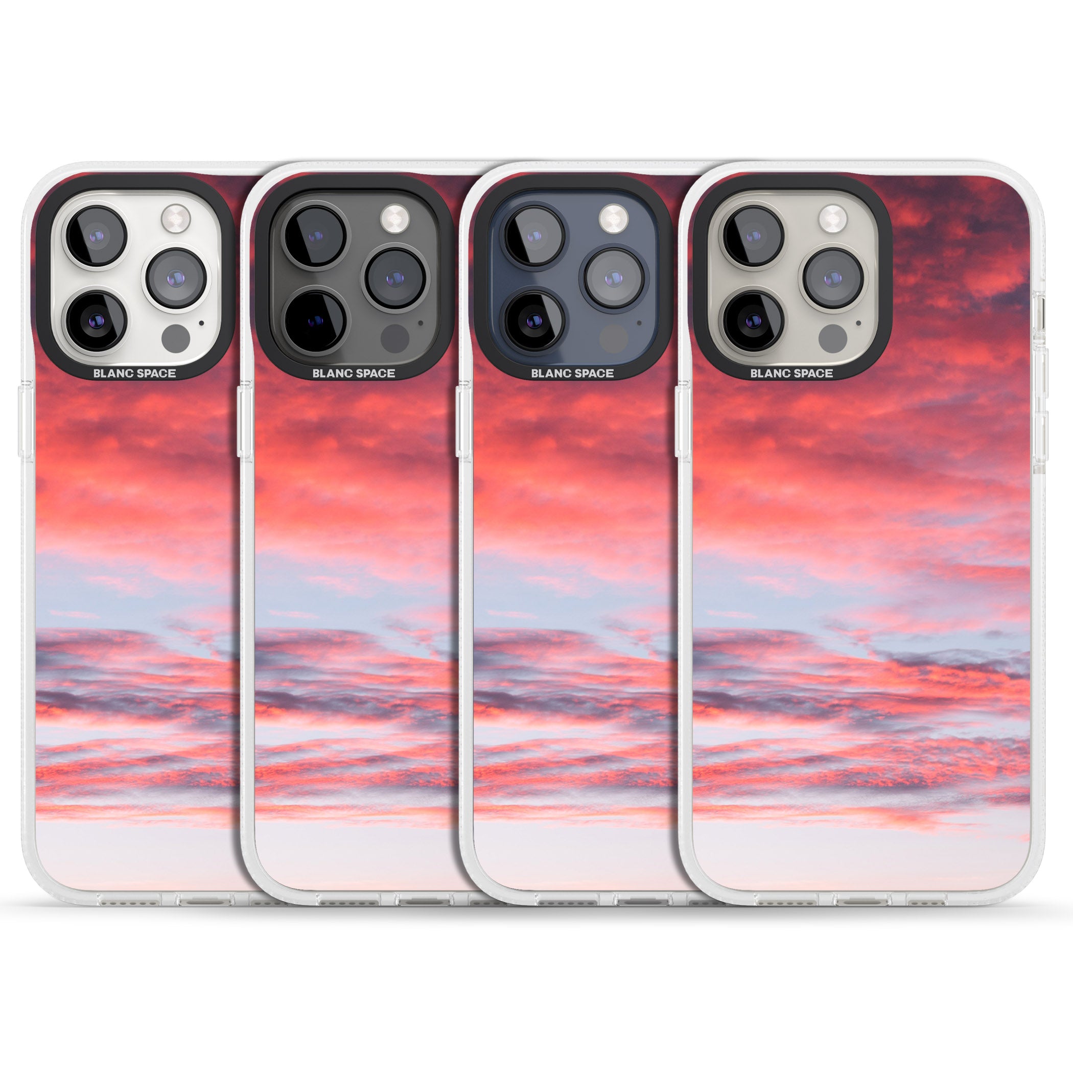 Pink Cloudy Sunset Photograph iPhone 15 Pro Max / 15 Pro / 14 Pro Max / 14 Pro / 13 Pro Clear Case Impact Air - Blanc Space
