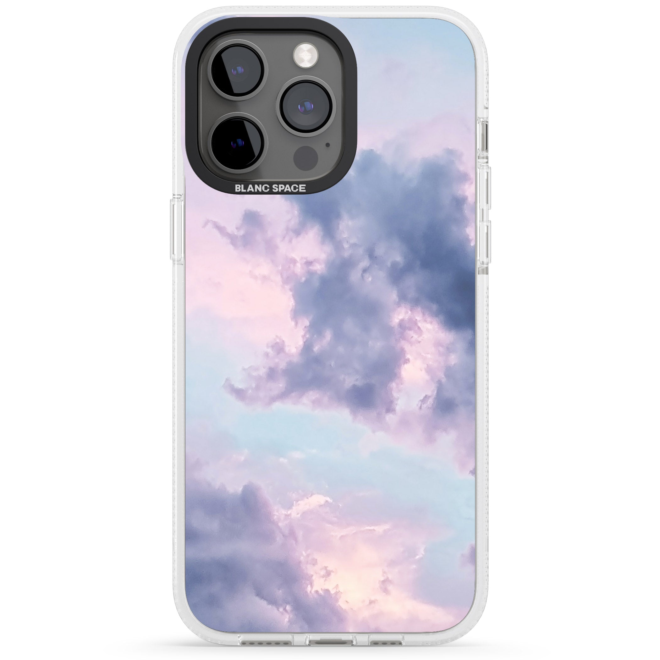 Purple Clouds Photograph iPhone 15 Pro Max / 15 Pro / 14 Pro Max / 14 Pro / 13 Pro Clear Case Impact Air - Blanc Space
