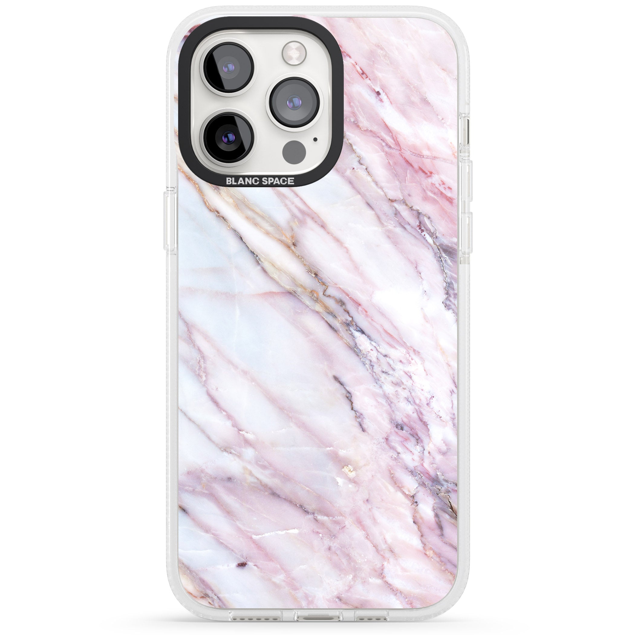 Pink & Purple Marble iPhone 15 Pro Max / 15 Pro / 14 Pro Max / 14 Pro / 13 Pro Clear Case Impact Air - Blanc Space