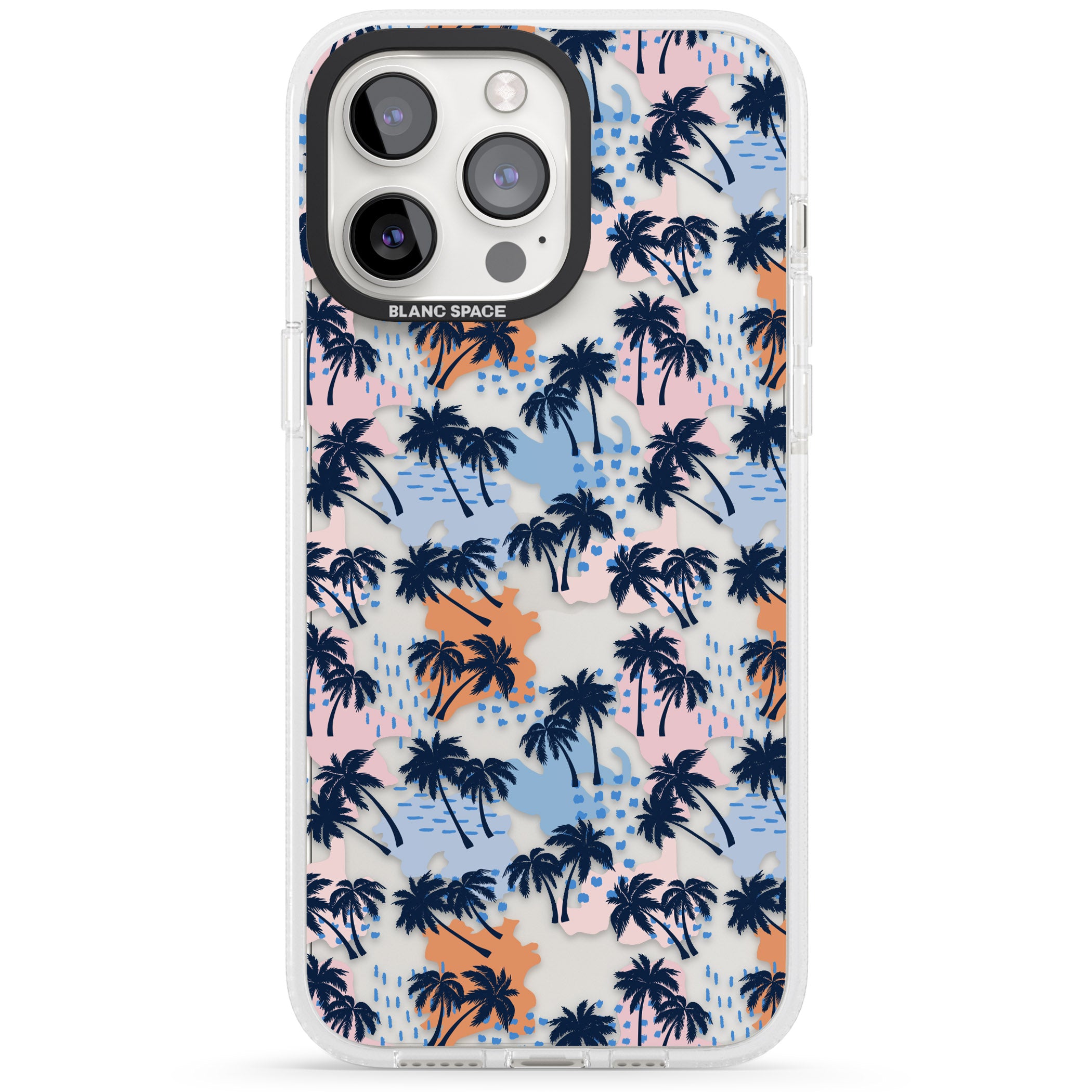 Summer Palm Trees (Clear) iPhone 15 Pro Max / 15 Pro / 14 Pro Max / 14 Pro / 13 Pro Clear Case Impact Air - Blanc Space