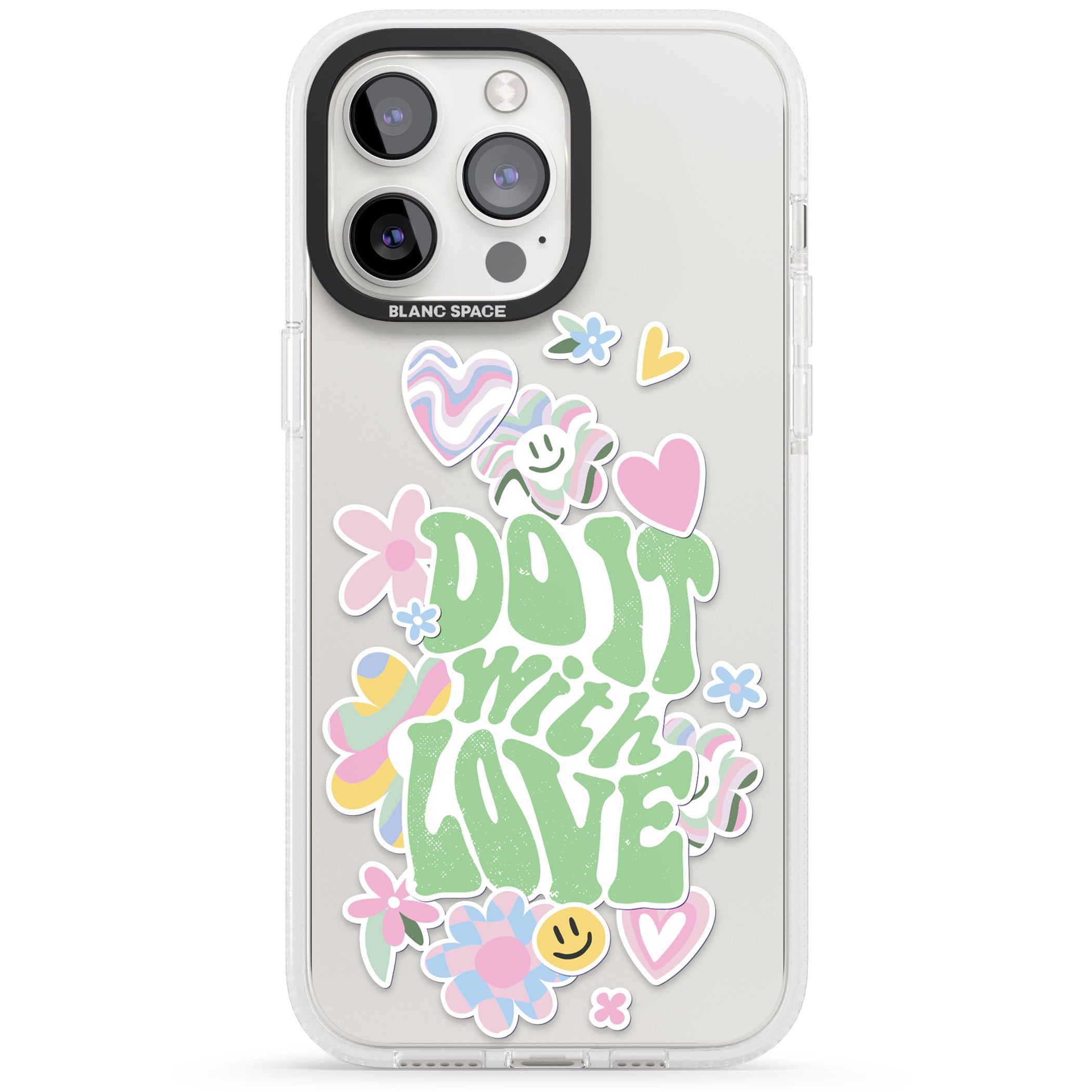 Do It With Love iPhone 15 Pro Max / 15 Pro / 14 Pro Max / 14 Pro / 13 Pro Clear Case Impact Air - Blanc Space
