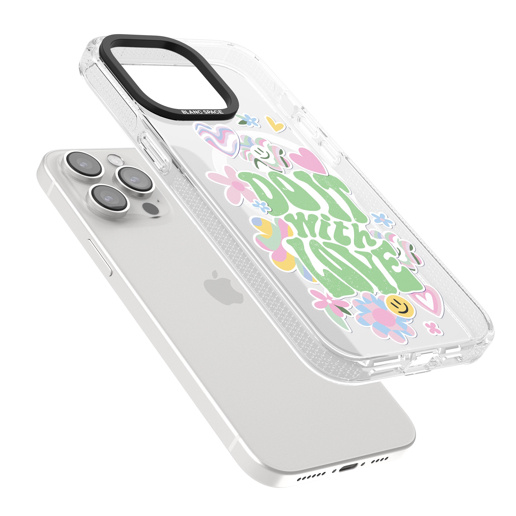 Do It With Love iPhone 15 Pro Max / 15 Pro / 14 Pro Max / 14 Pro / 13 Pro Clear Case Impact Air - Blanc Space