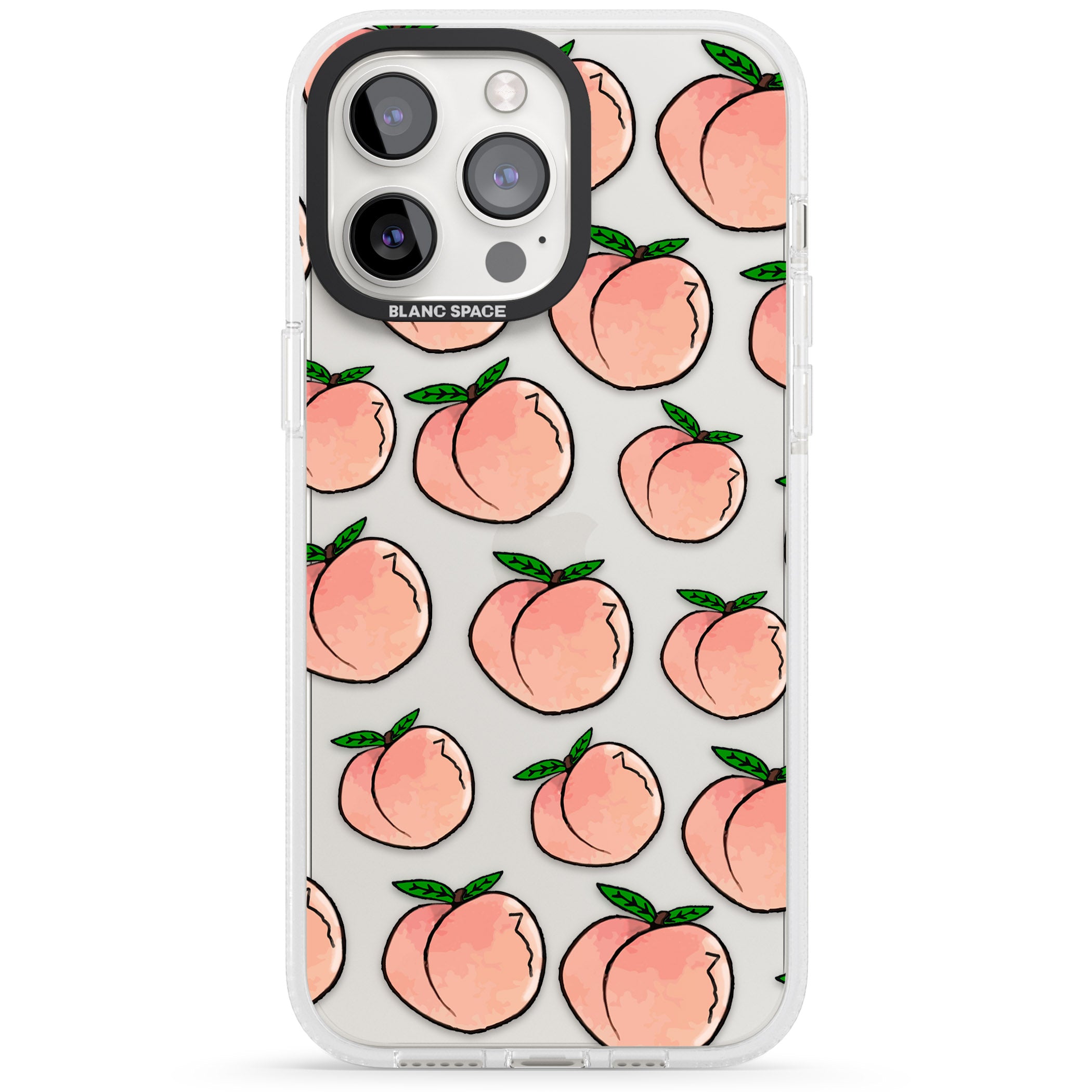 Life's a Peach iPhone 15 Pro Max / 15 Pro / 14 Pro Max / 14 Pro / 13 Pro Clear Case Impact Air - Blanc Space