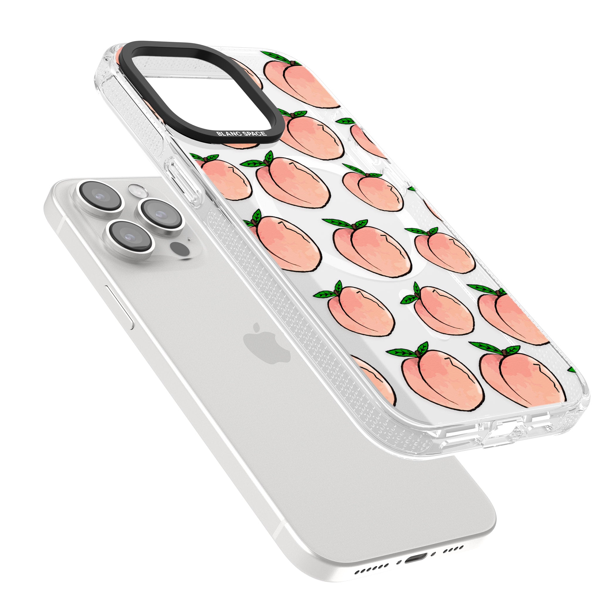 Life's a Peach iPhone 15 Pro Max / 15 Pro / 14 Pro Max / 14 Pro / 13 Pro Clear Case Impact Air - Blanc Space