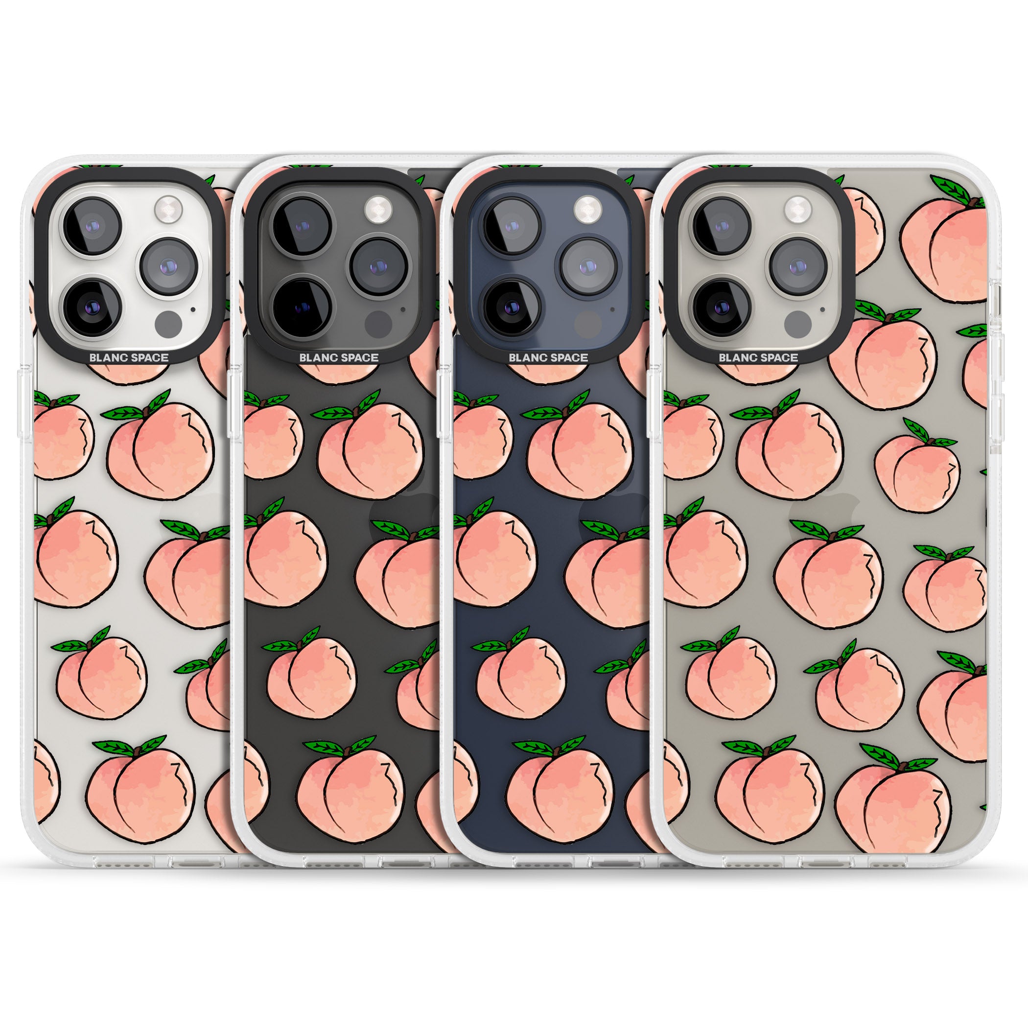 Life's a Peach iPhone 15 Pro Max / 15 Pro / 14 Pro Max / 14 Pro / 13 Pro Clear Case Impact Air - Blanc Space