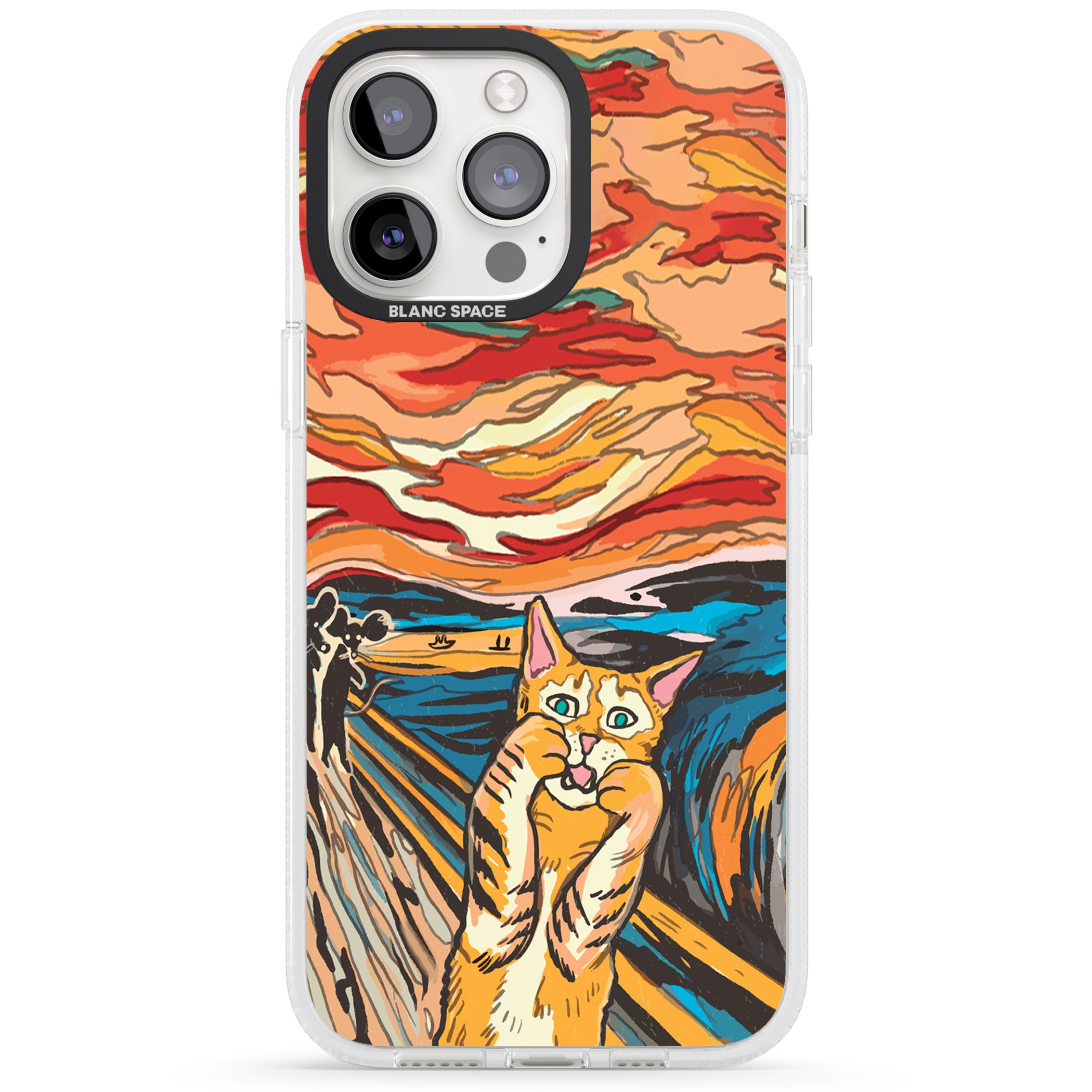 The Meow iPhone 15 Pro Max / 15 Pro / 14 Pro Max / 14 Pro / 13 Pro Clear Case Impact Air - Blanc Space