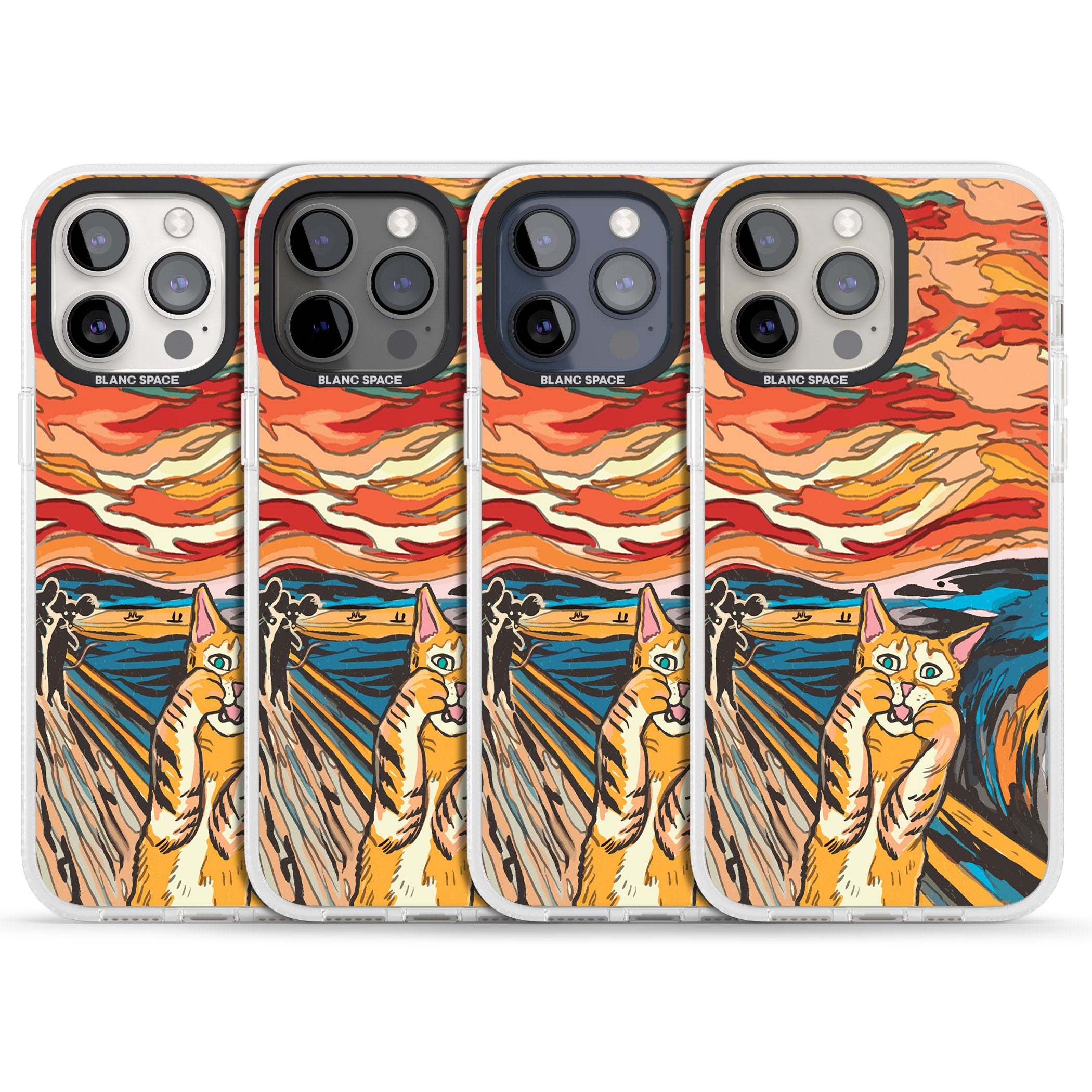 The Meow iPhone 15 Pro Max / 15 Pro / 14 Pro Max / 14 Pro / 13 Pro Clear Case Impact Air - Blanc Space