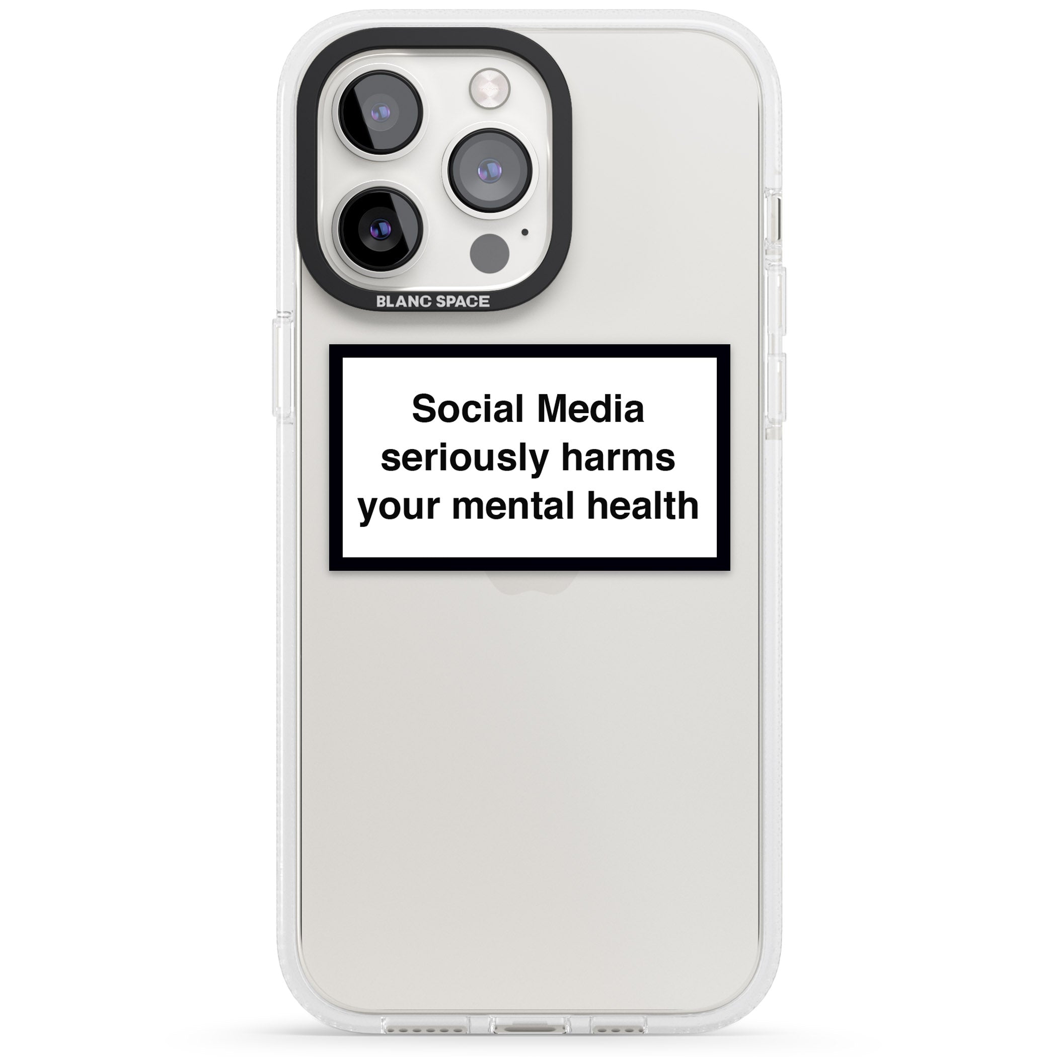 Social Media Quote iPhone 15 Pro Max / 15 Pro / 14 Pro Max / 14 Pro / 13 Pro Clear Case Impact Air - Blanc Space