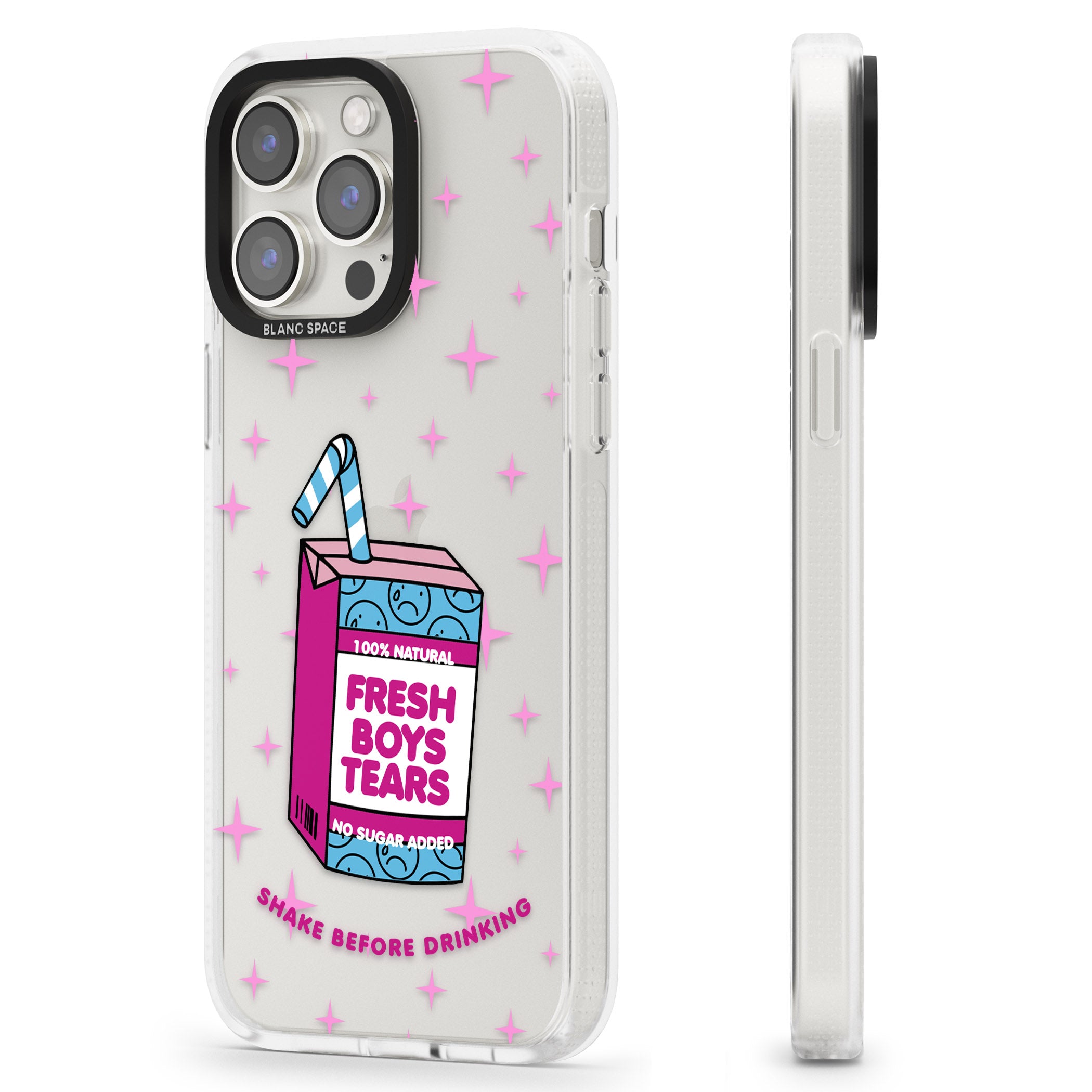 Boy Tears iPhone 15 Pro Max / 15 Pro / 14 Pro Max / 14 Pro / 13 Pro Clear Case Impact Air - Blanc Space