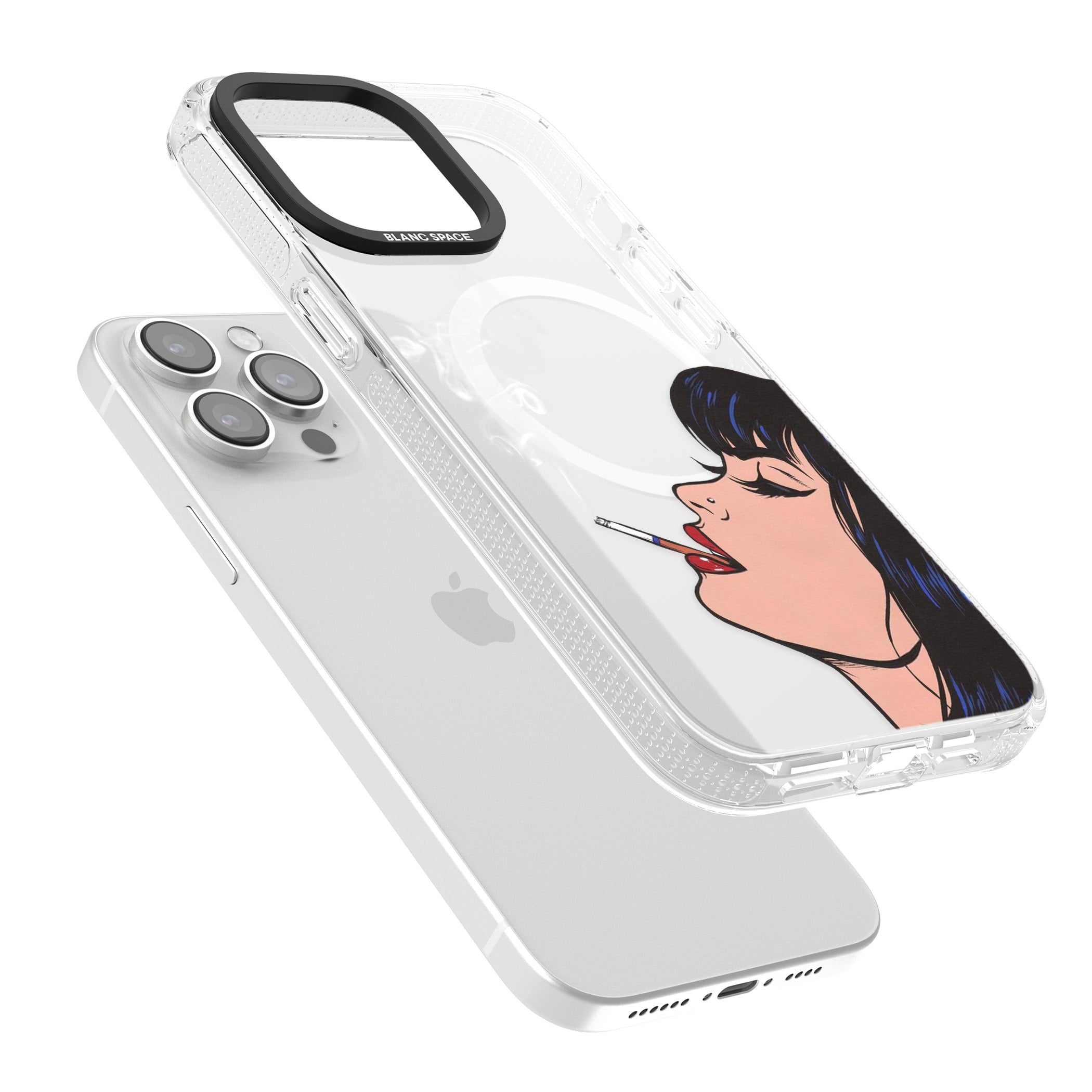 Stress Relief - Pop Art iPhone 15 Pro Max / 15 Pro / 14 Pro Max / 14 Pro / 13 Pro Clear Case Impact Air - Blanc Space