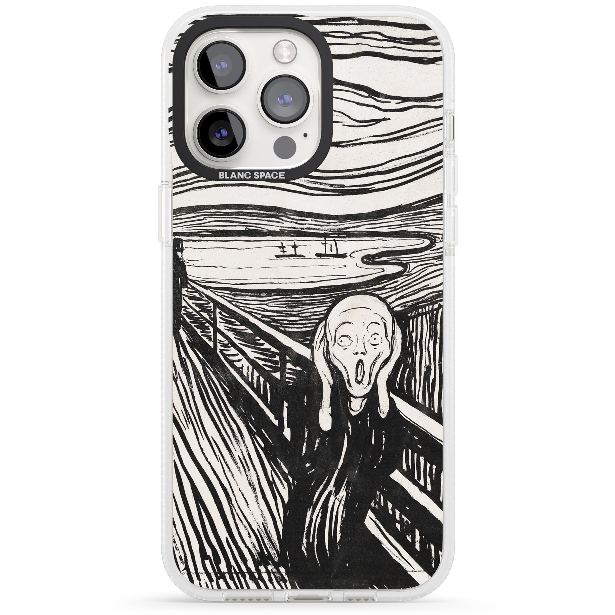 The Scream iPhone 15 Pro Max / 15 Pro / 14 Pro Max / 14 Pro / 13 Pro Clear Case Impact Air - Blanc Space