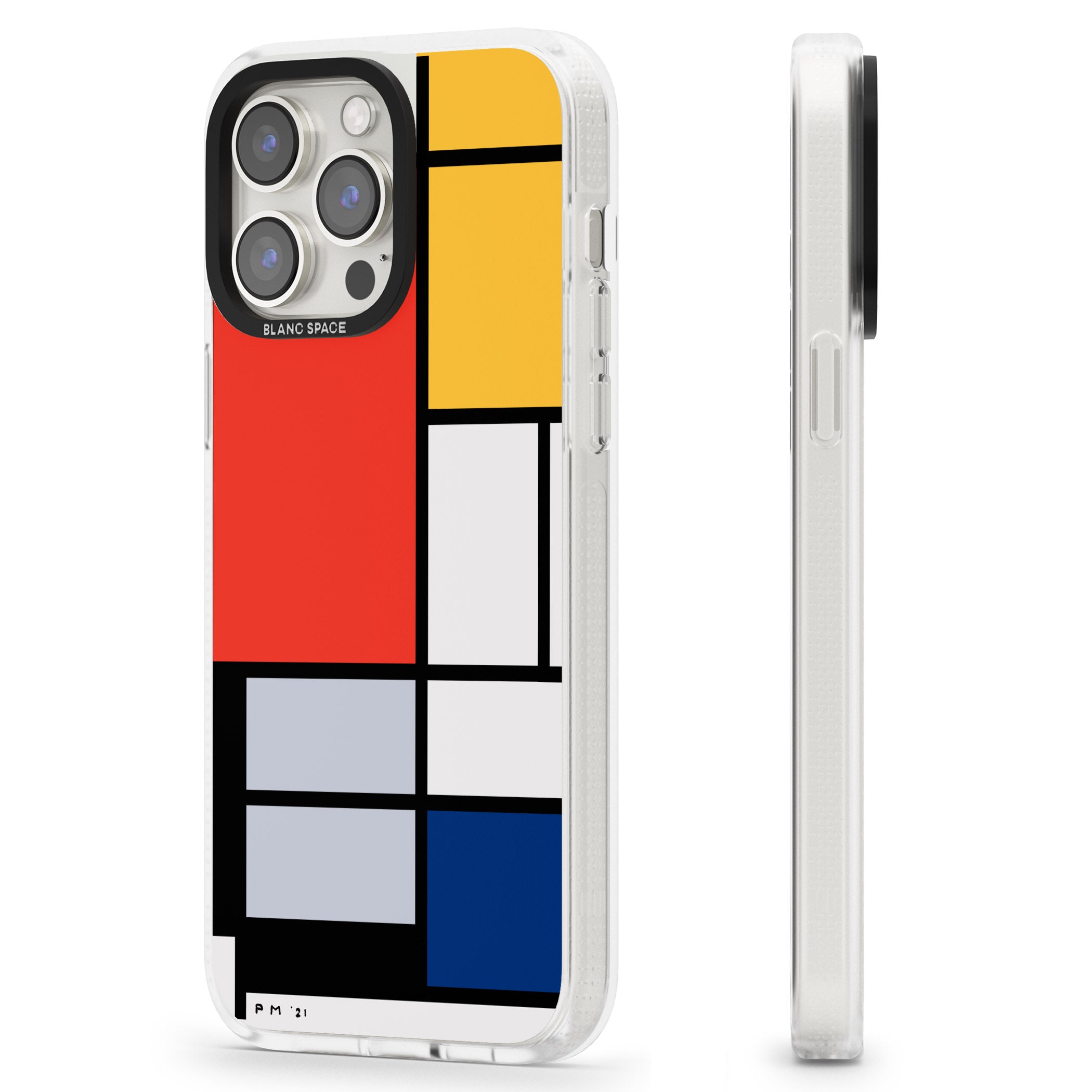 Piet Mondrian's Composition iPhone 15 Pro Max / 15 Pro / 14 Pro Max / 14 Pro / 13 Pro Clear Case Impact Air - Blanc Space