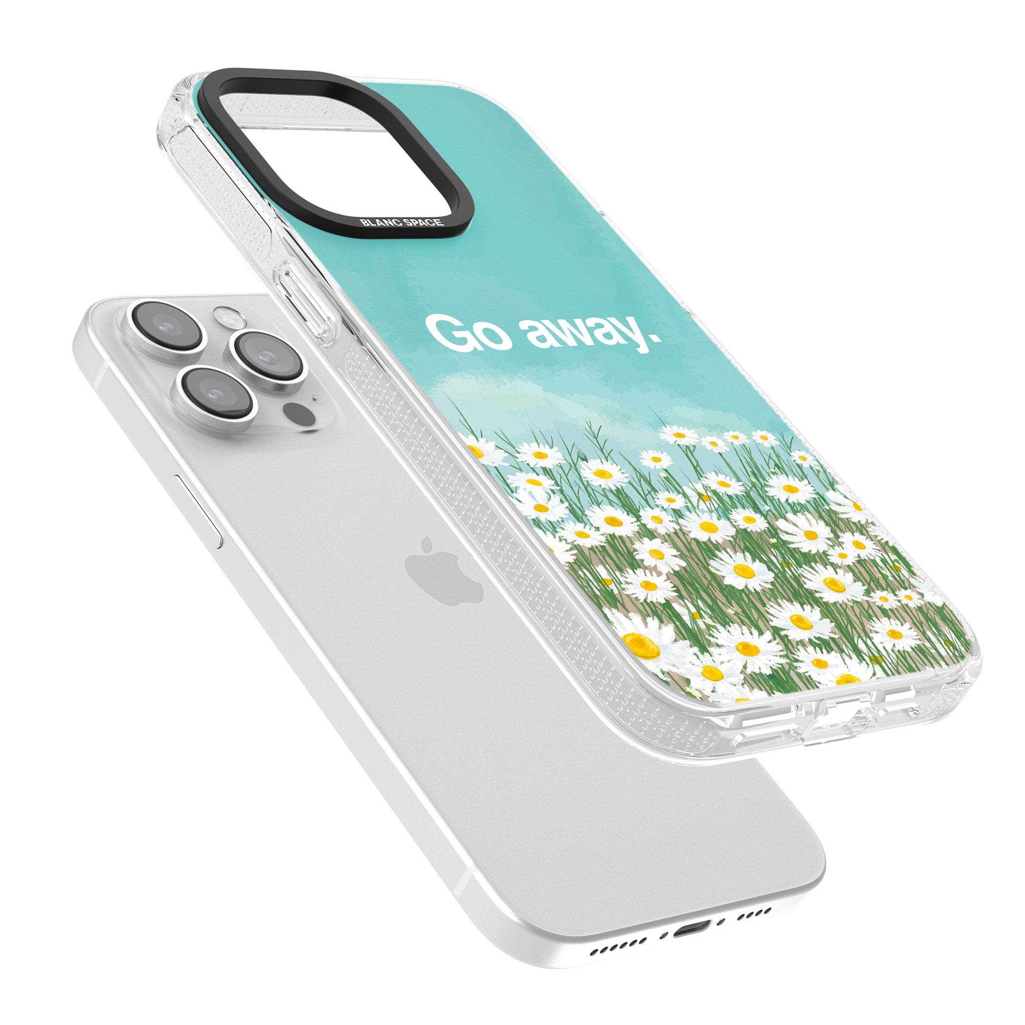 Go away iPhone 15 Pro Max / 15 Pro / 14 Pro Max / 14 Pro / 13 Pro Clear Case Impact Air - Blanc Space