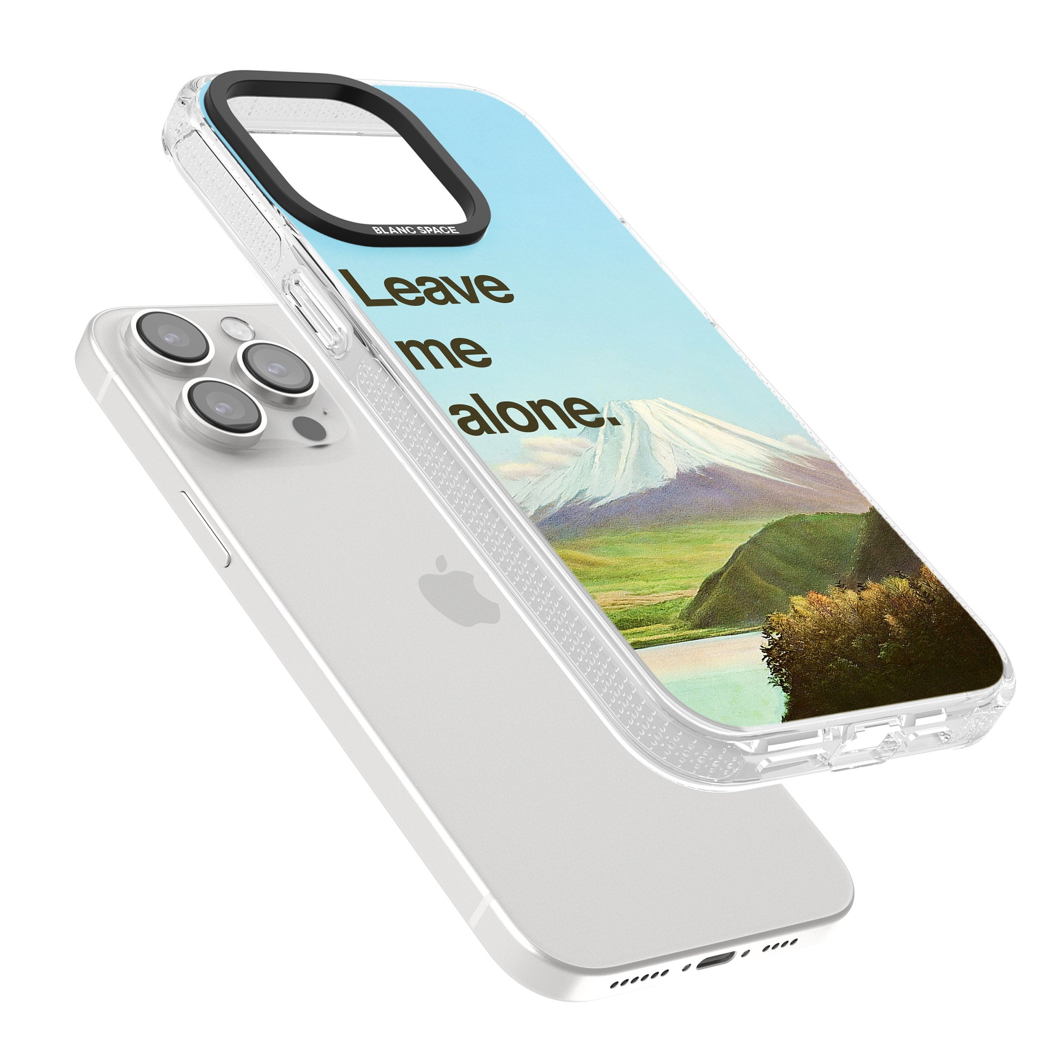 Leave me alone iPhone 15 Pro Max / 15 Pro / 14 Pro Max / 14 Pro / 13 Pro Clear Case Impact Air - Blanc Space