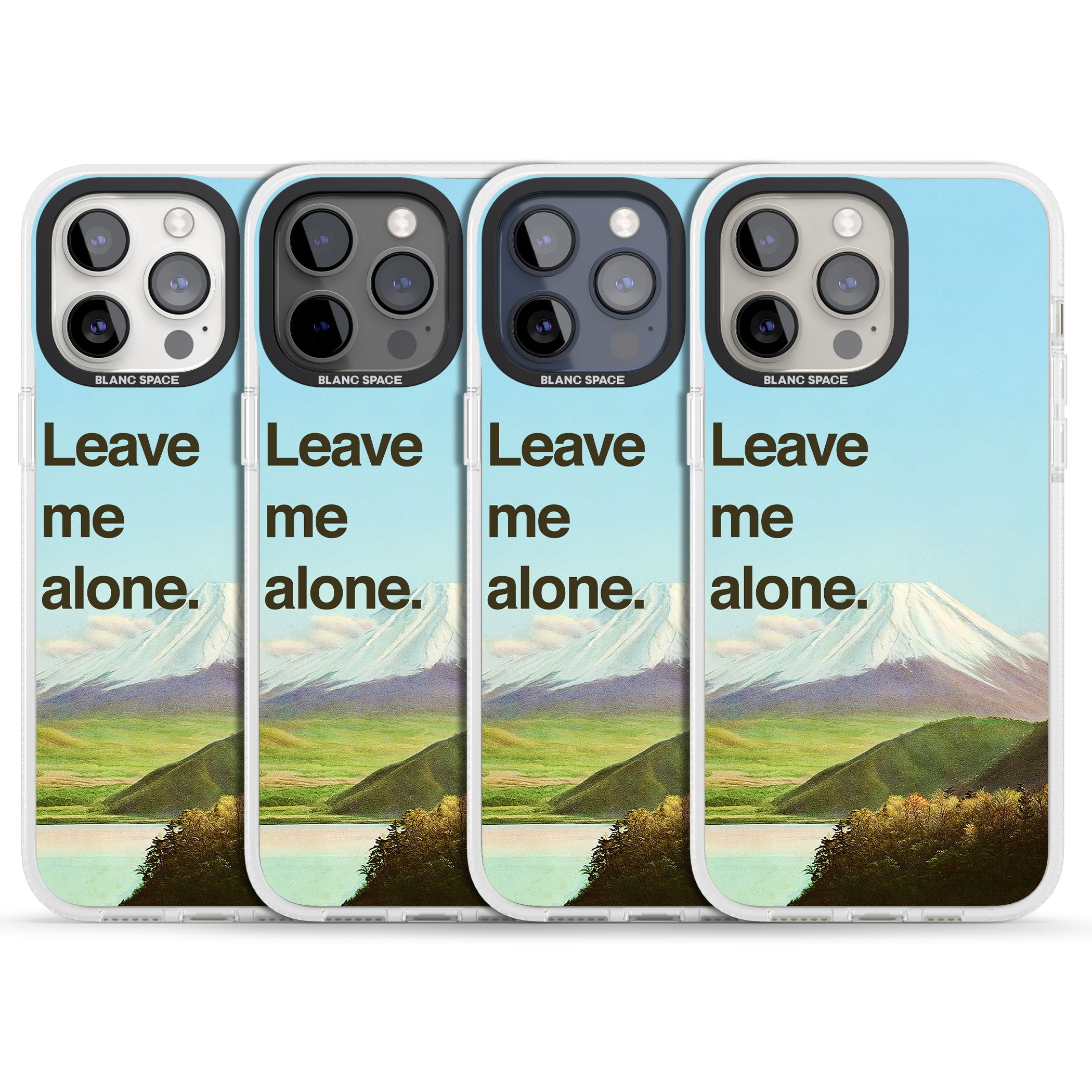 Leave me alone iPhone 15 Pro Max / 15 Pro / 14 Pro Max / 14 Pro / 13 Pro Clear Case Impact Air - Blanc Space