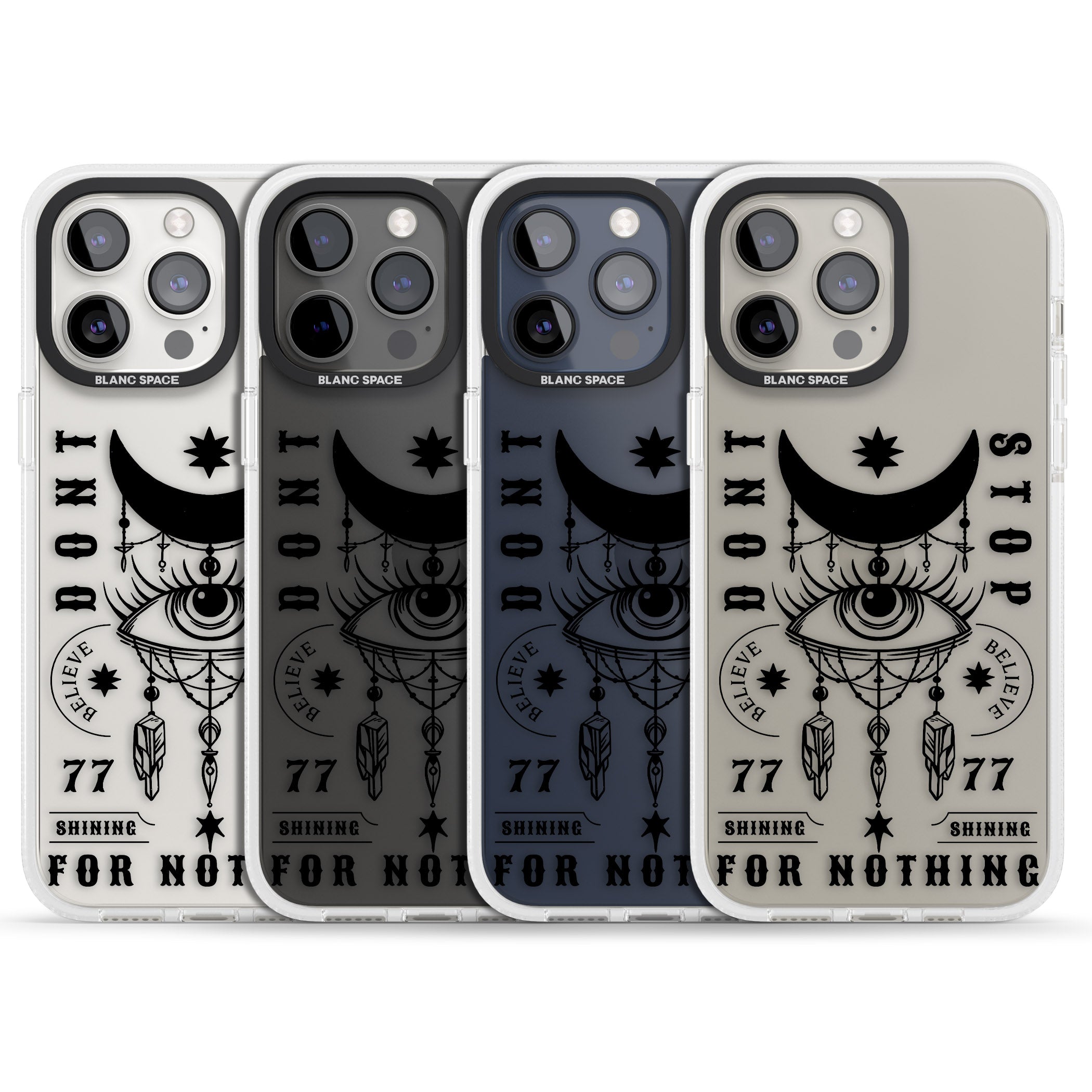 Don't Stop For Nothing iPhone 15 Pro Max / 15 Pro / 14 Pro Max / 14 Pro / 13 Pro Clear Case Impact Air - Blanc Space