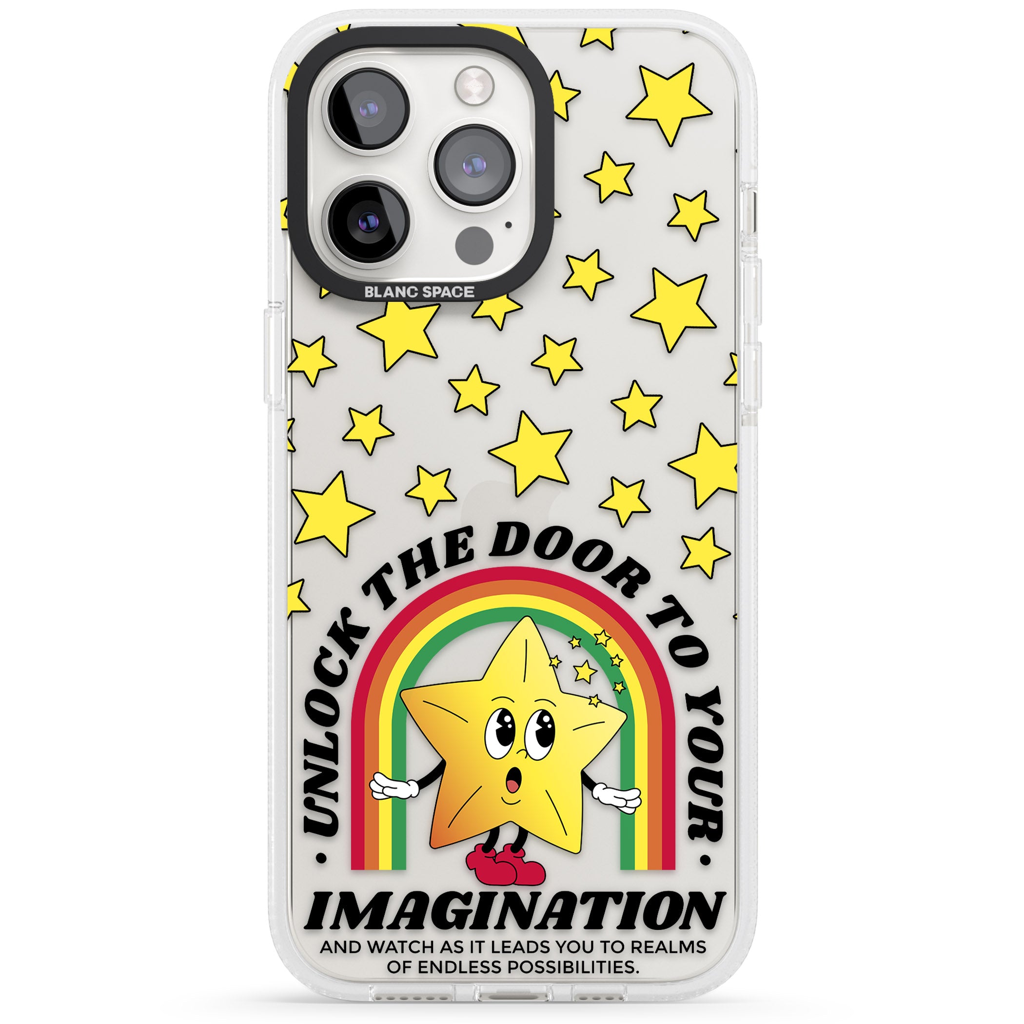 Imagination iPhone 15 Pro Max / 15 Pro / 14 Pro Max / 14 Pro / 13 Pro Clear Case Impact Air - Blanc Space