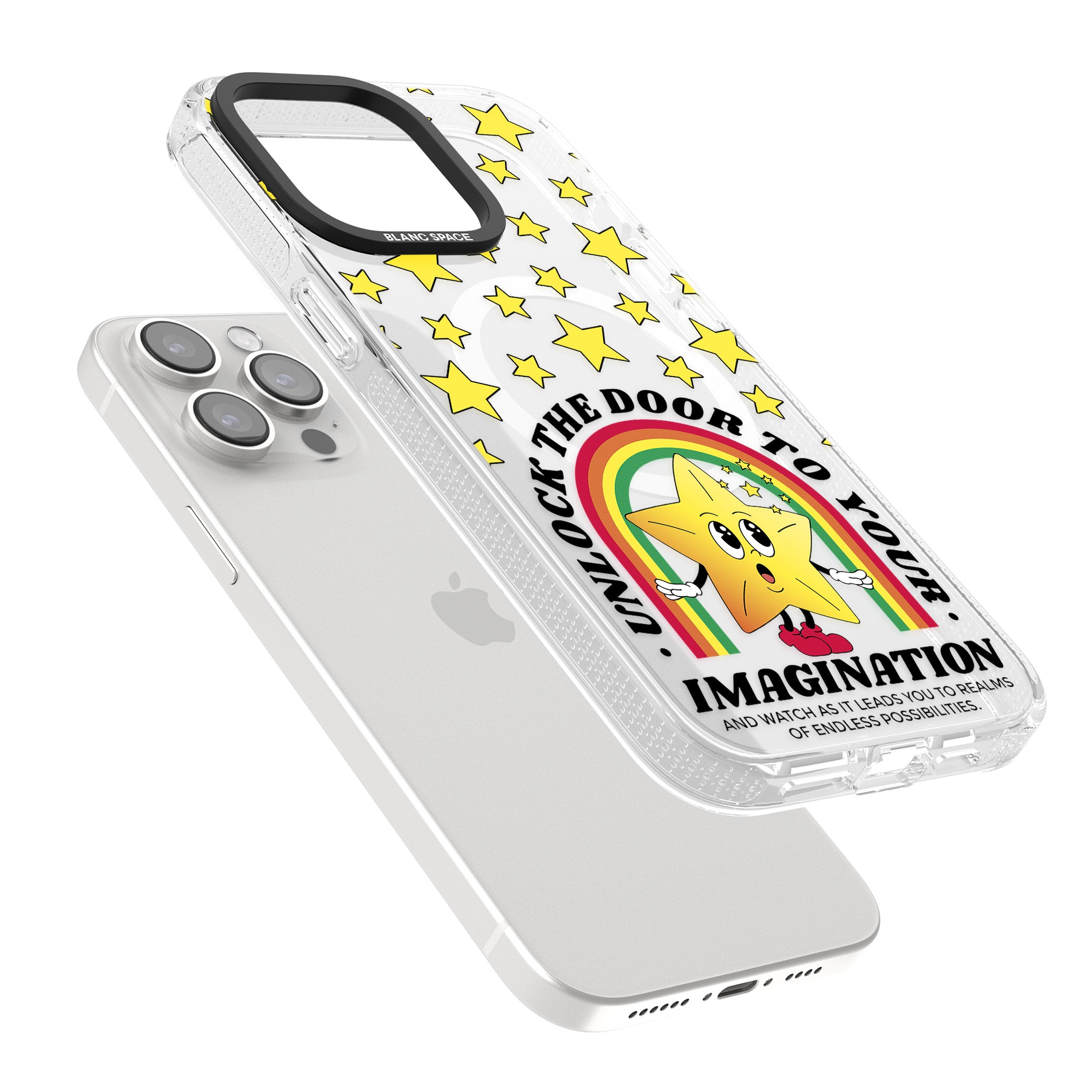 Imagination iPhone 15 Pro Max / 15 Pro / 14 Pro Max / 14 Pro / 13 Pro Clear Case Impact Air - Blanc Space