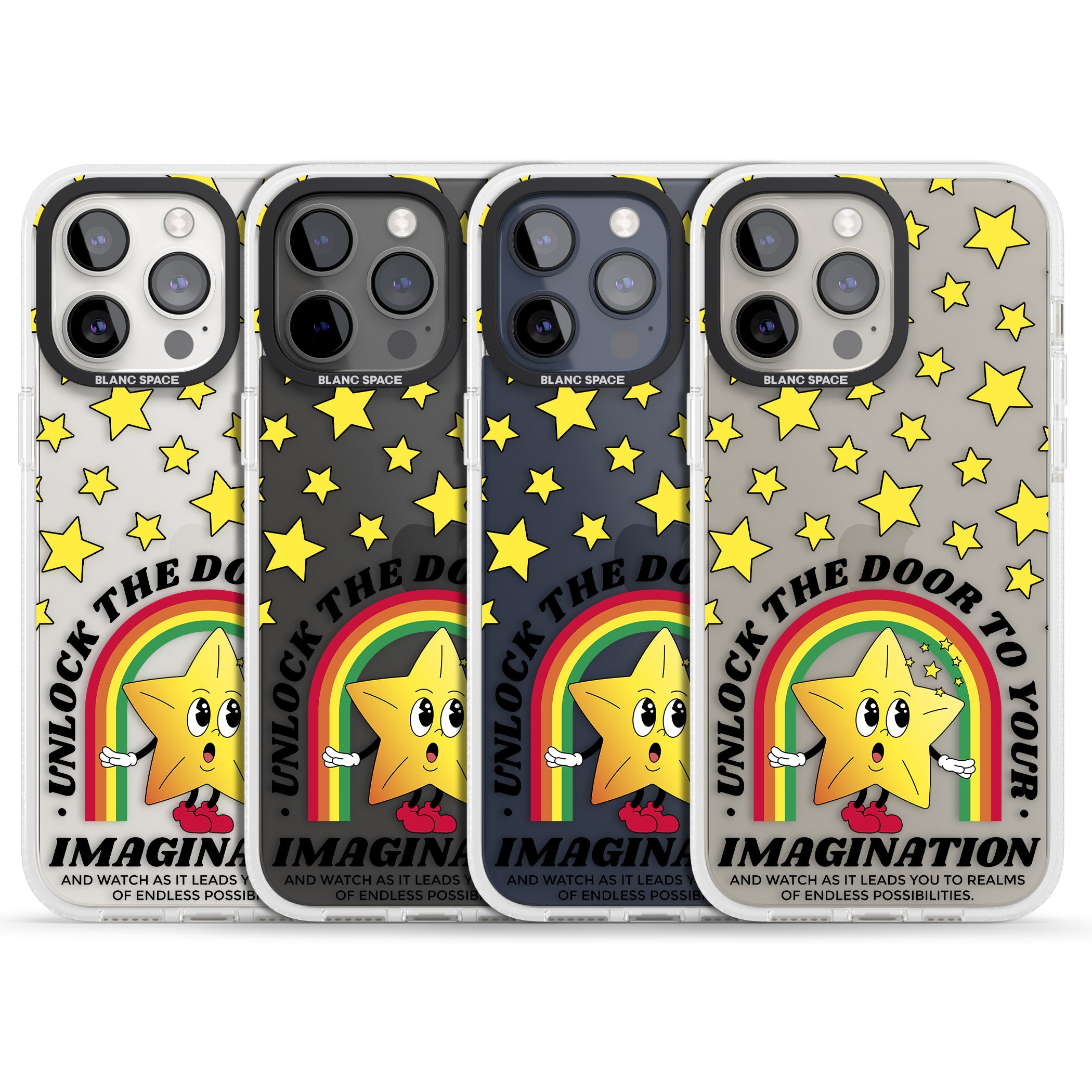 Imagination iPhone 15 Pro Max / 15 Pro / 14 Pro Max / 14 Pro / 13 Pro Clear Case Impact Air - Blanc Space