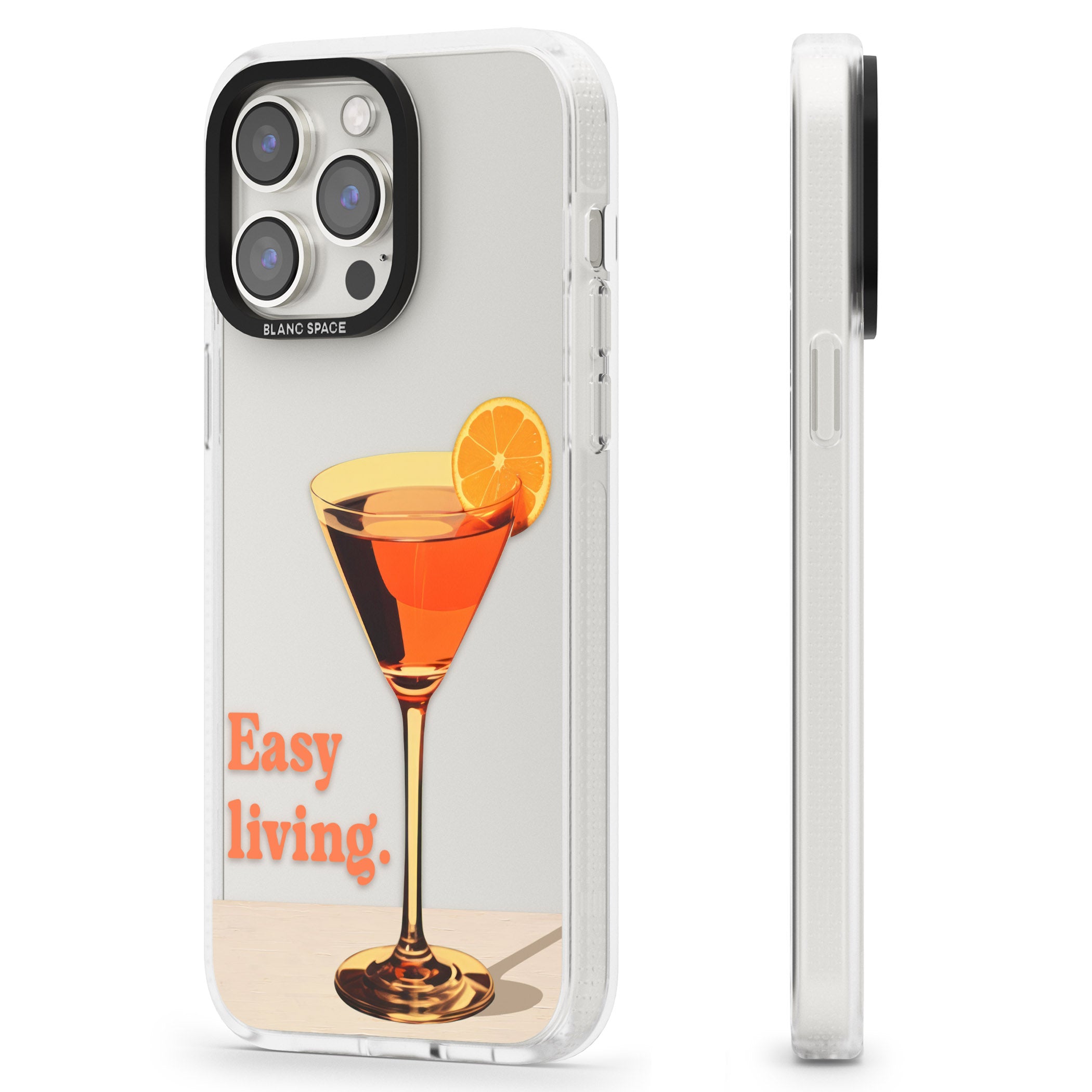 Easy Living iPhone 15 Pro Max / 15 Pro / 14 Pro Max / 14 Pro / 13 Pro Clear Case Impact Air - Blanc Space