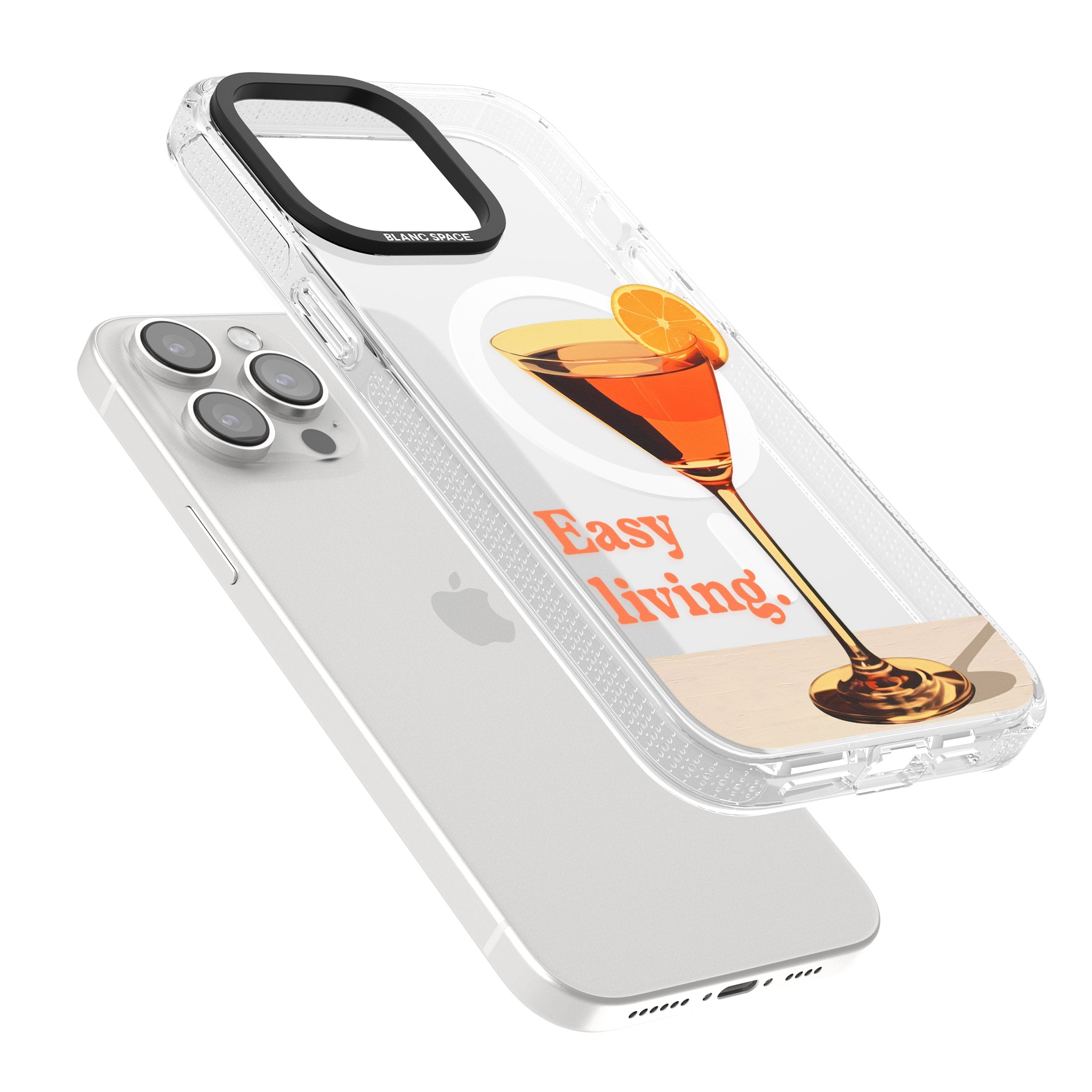 Easy Living iPhone 15 Pro Max / 15 Pro / 14 Pro Max / 14 Pro / 13 Pro Clear Case Impact Air - Blanc Space