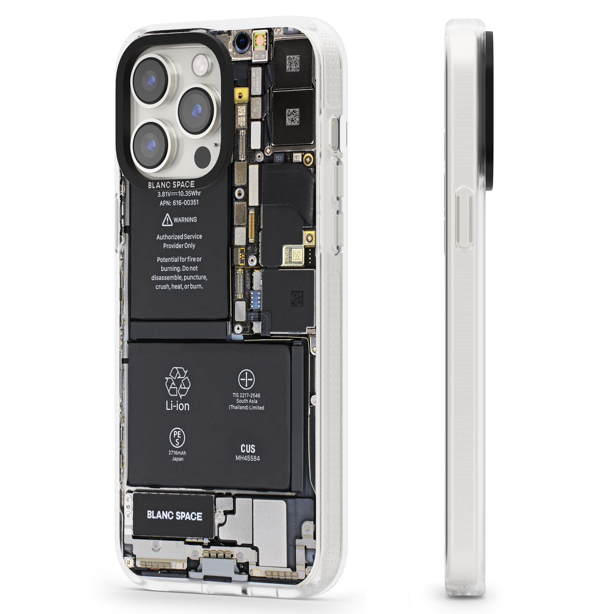 Circuit Board iPhone 15 Pro Max / 15 Pro / 14 Pro Max / 14 Pro / 13 Pro Clear Case Impact Air - Blanc Space