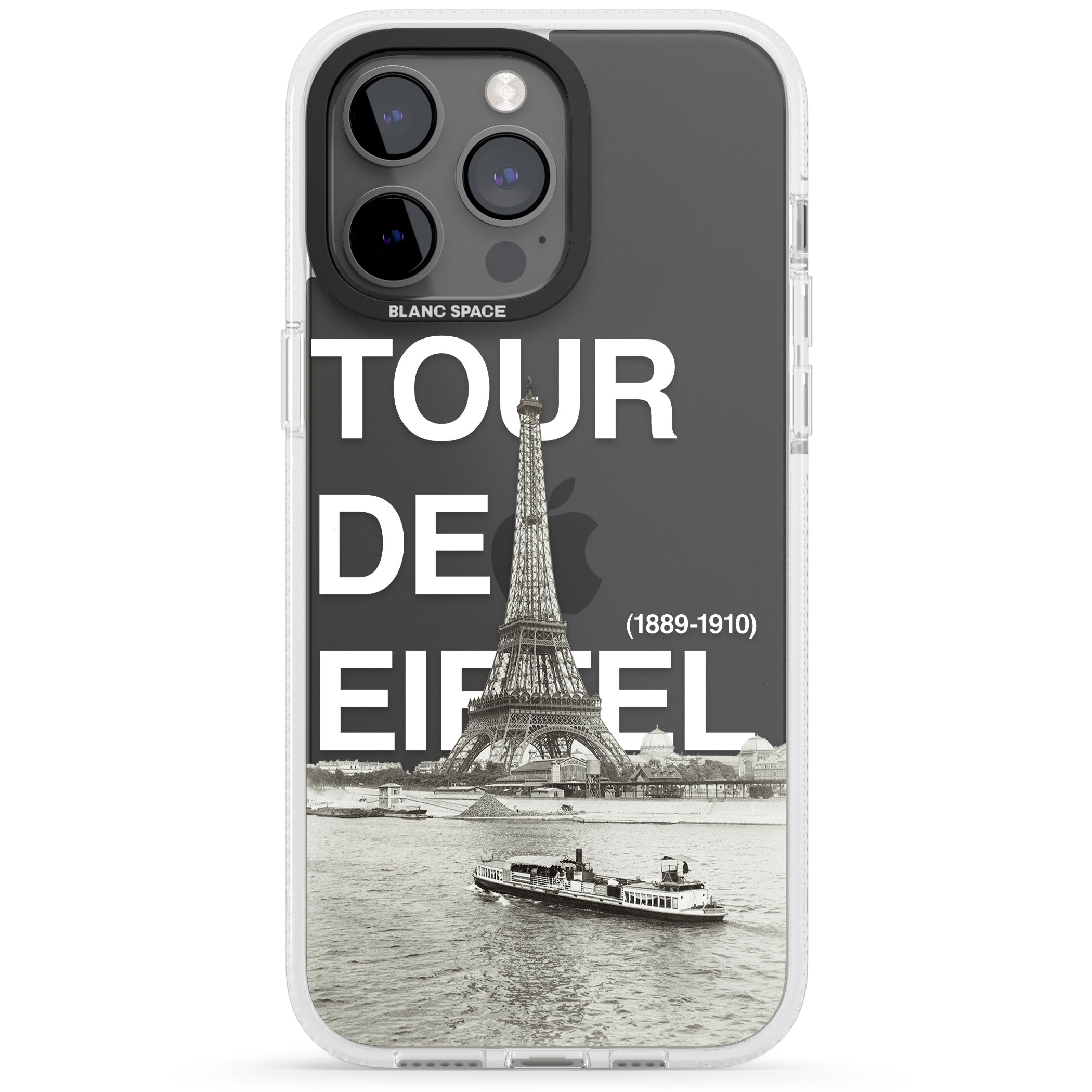 TOUR DE EIFFEL iPhone 15 Pro Max / 15 Pro / 14 Pro Max / 14 Pro / 13 Pro Clear Case Impact Air - Blanc Space