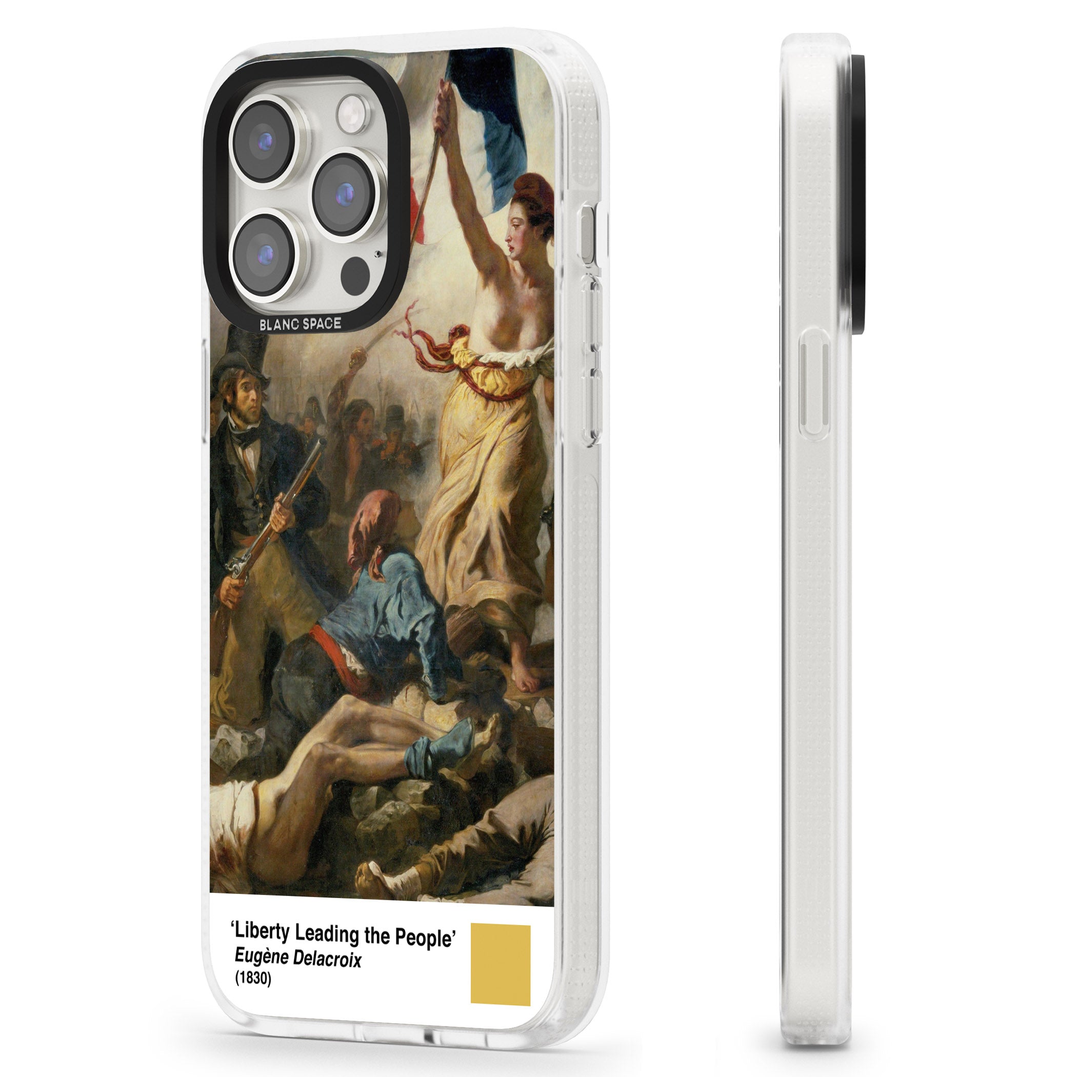 Liberty Leading the People iPhone 15 Pro Max / 15 Pro / 14 Pro Max / 14 Pro / 13 Pro Clear Case Impact Air - Blanc Space