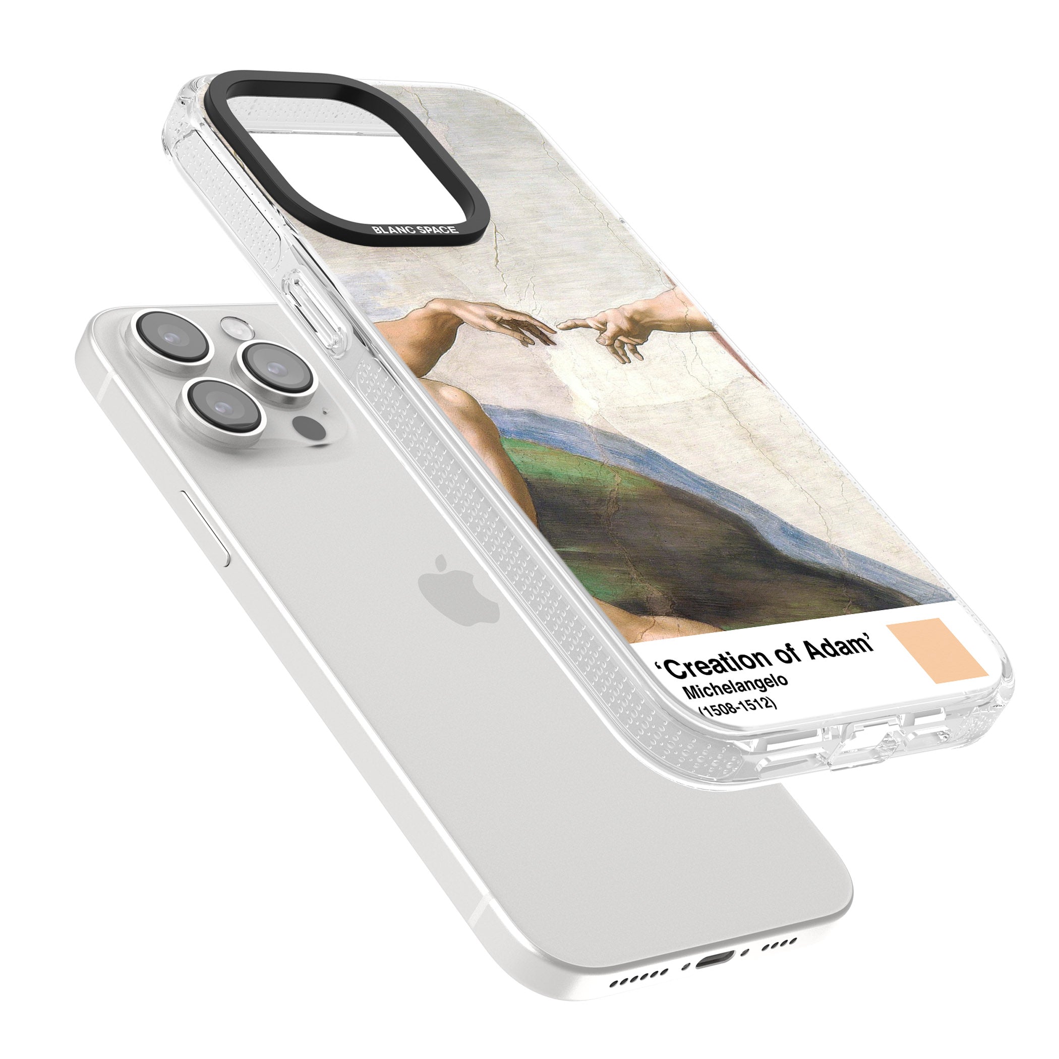 Creation of Adam iPhone 15 Pro Max / 15 Pro / 14 Pro Max / 14 Pro / 13 Pro Clear Case Impact Air - Blanc Space