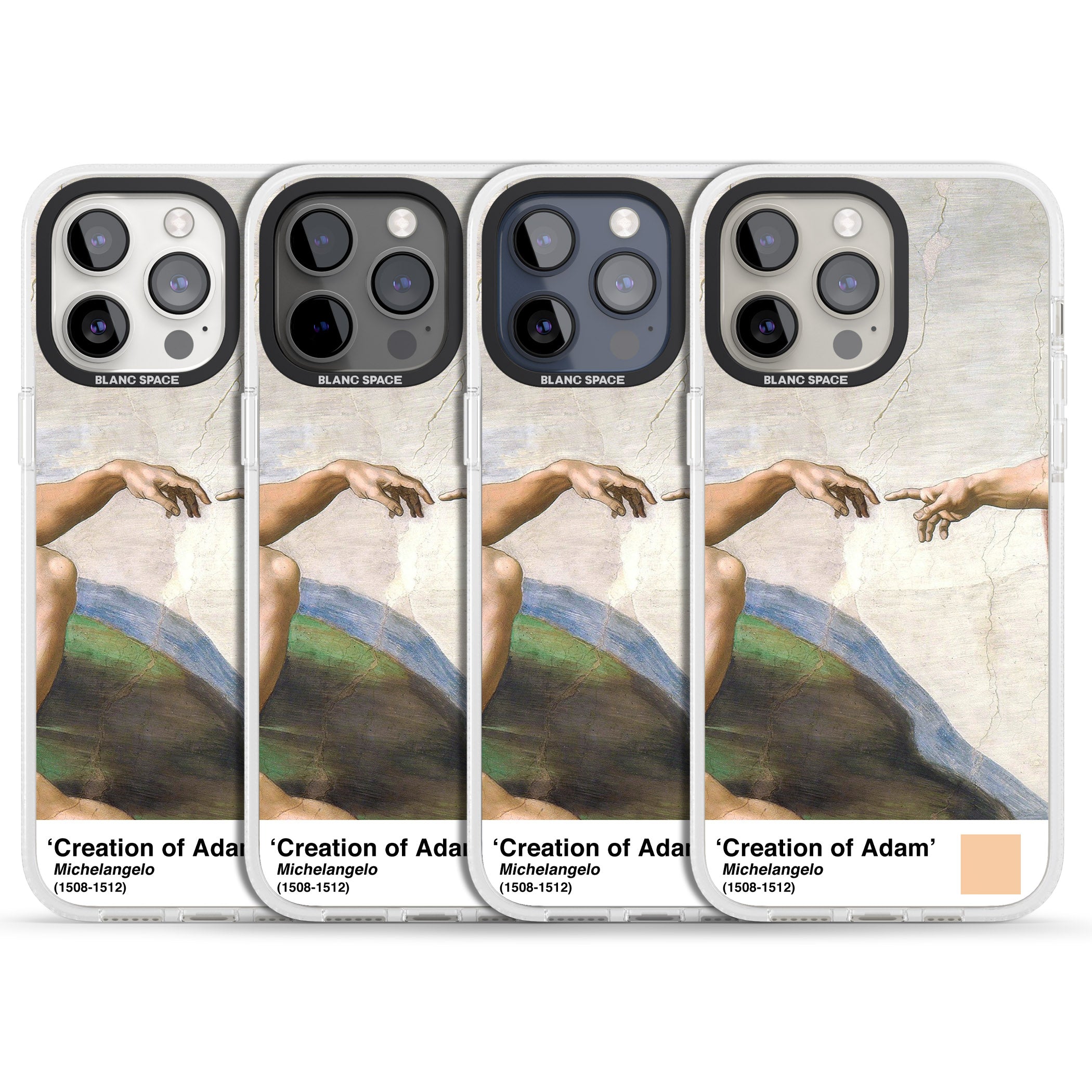 Creation of Adam iPhone 15 Pro Max / 15 Pro / 14 Pro Max / 14 Pro / 13 Pro Clear Case Impact Air - Blanc Space