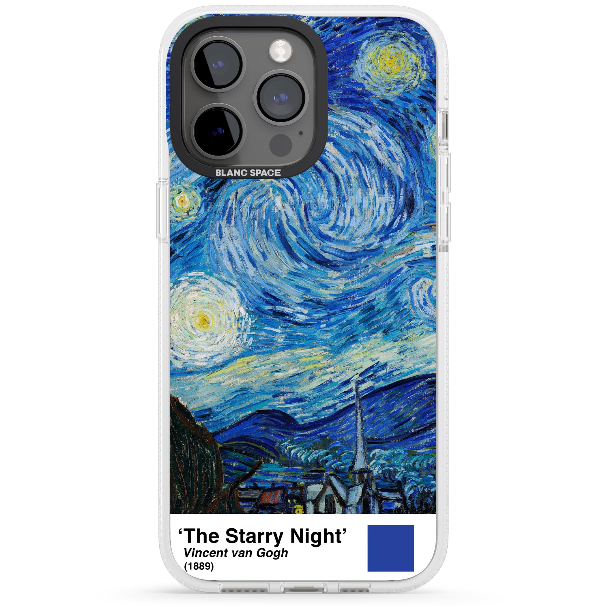 The Starry Night iPhone 15 Pro Max / 15 Pro / 14 Pro Max / 14 Pro / 13 Pro Clear Case Impact Air - Blanc Space