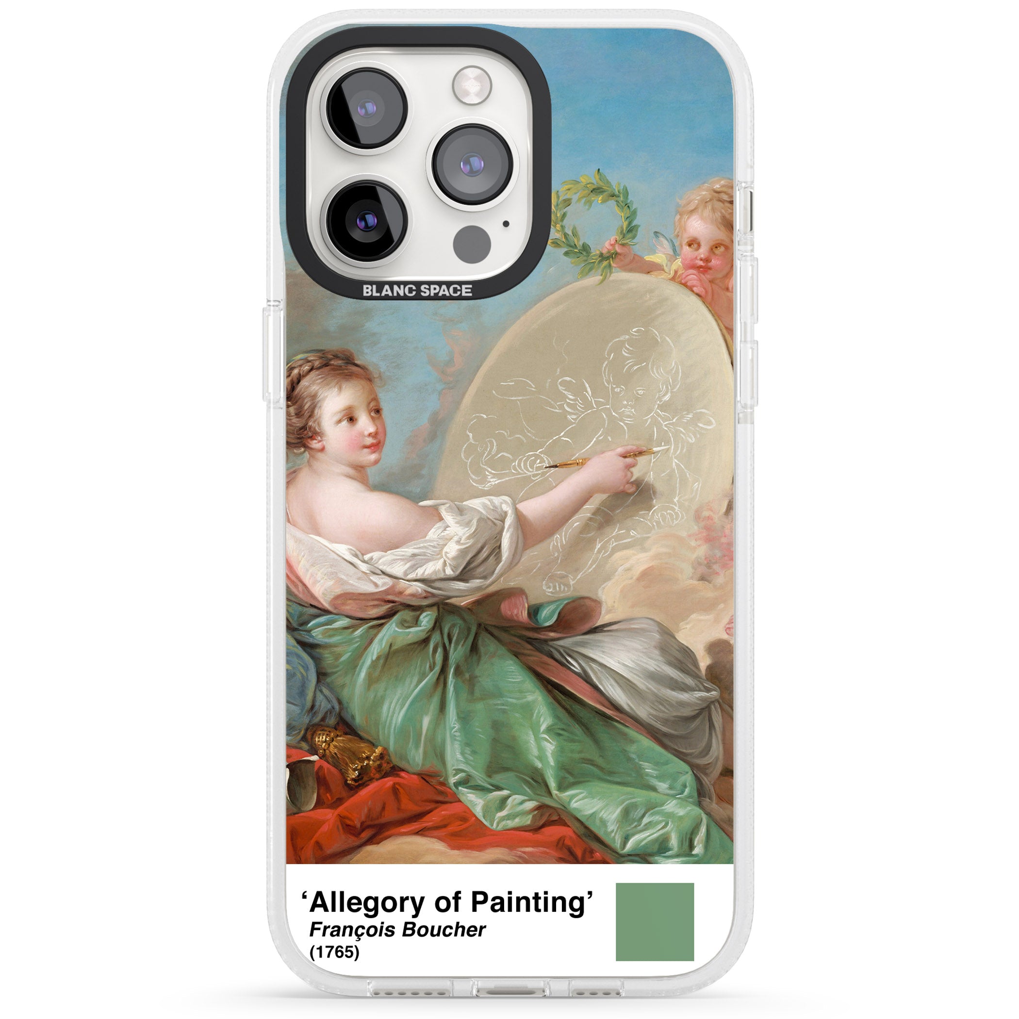 Allegory of Painting iPhone 15 Pro Max / 15 Pro / 14 Pro Max / 14 Pro / 13 Pro Clear Case Impact Air - Blanc Space