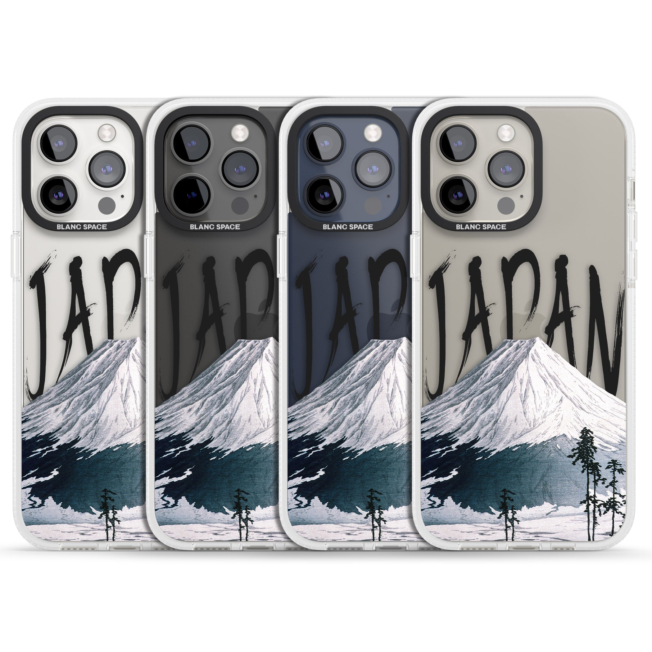 Mount Fuji Cutout iPhone 15 Pro Max / 15 Pro / 14 Pro Max / 14 Pro / 13 Pro Clear Case Impact Air - Blanc Space
