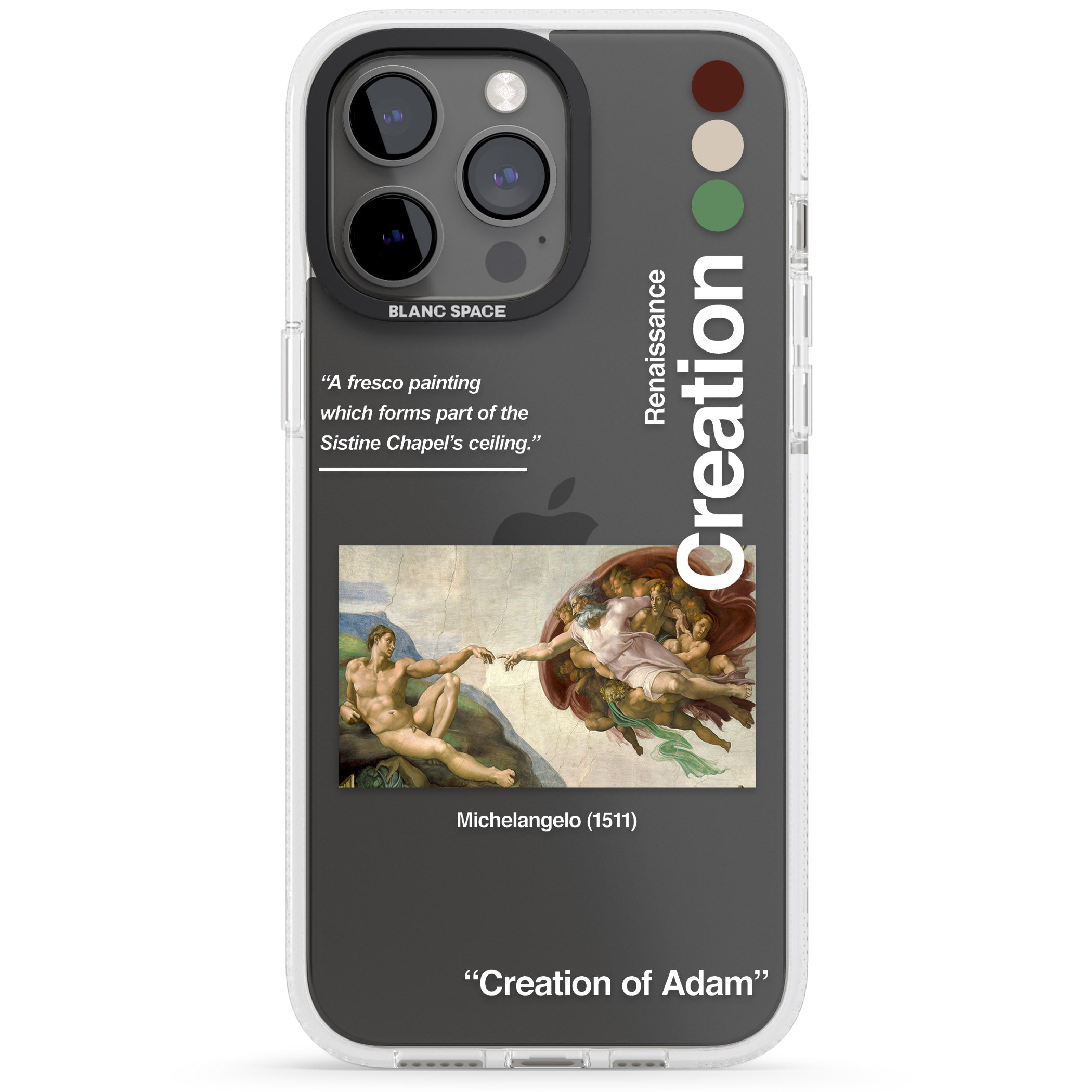 Creation of Adam - Michelangelo iPhone 15 Pro Max / 15 Pro / 14 Pro Max / 14 Pro / 13 Pro Clear Case Impact Air - Blanc Space