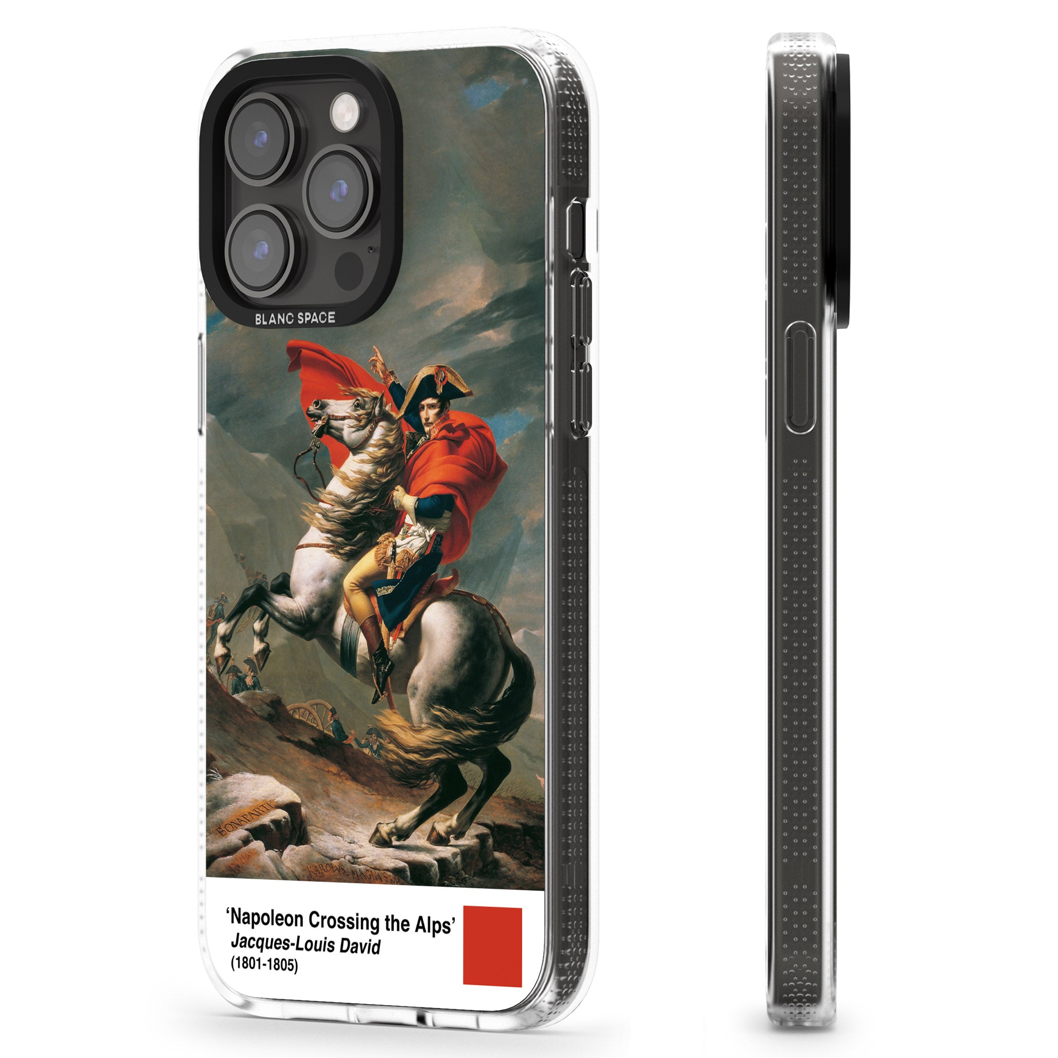 Napoleon Crossing the Alps iPhone 15 Pro Max / 15 Pro / 14 Pro Max / 14 Pro / 13 Pro Clear Case Impact Air - Blanc Space