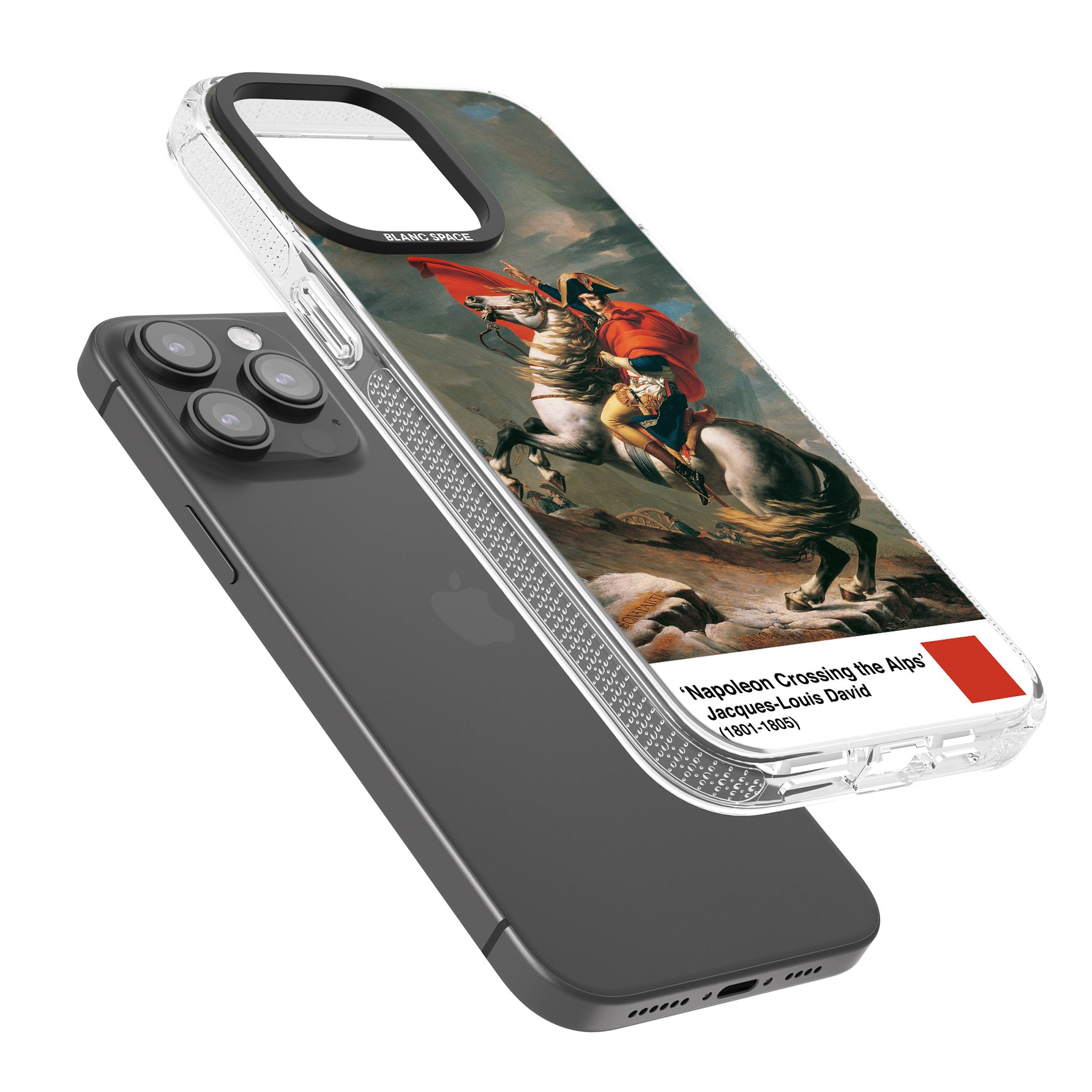 Napoleon Crossing the Alps iPhone 15 Pro Max / 15 Pro / 14 Pro Max / 14 Pro / 13 Pro Clear Case Impact Air - Blanc Space
