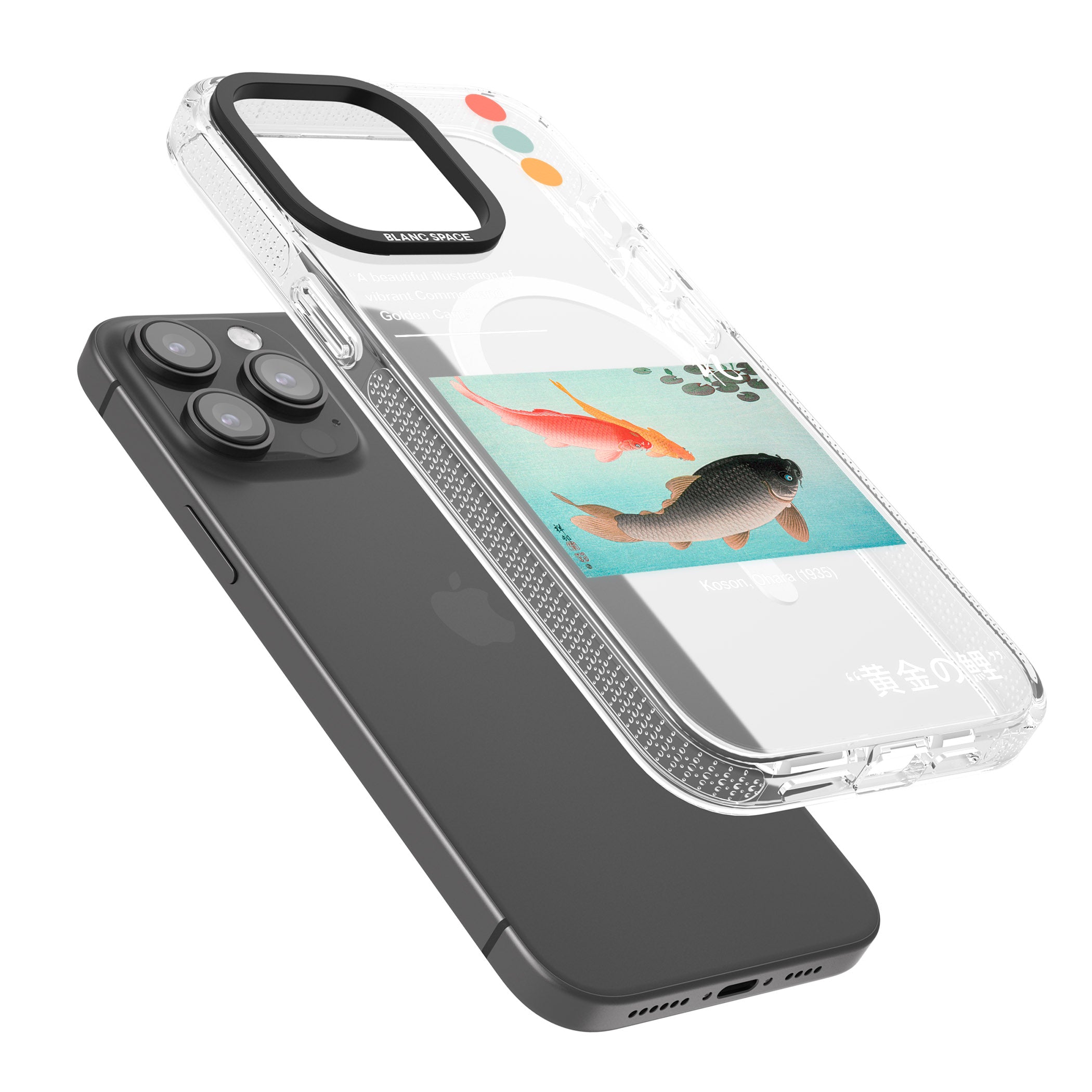 Golden Carp iPhone 15 Pro Max / 15 Pro / 14 Pro Max / 14 Pro / 13 Pro Clear Case Impact Air - Blanc Space