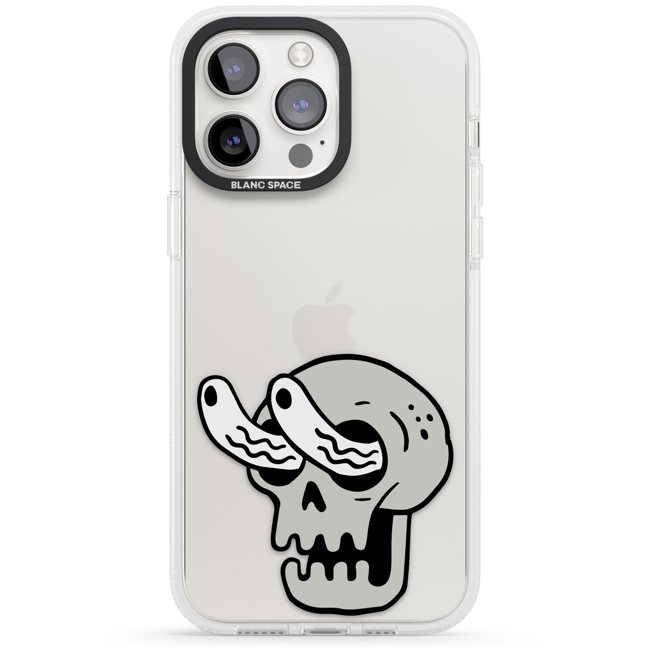 Skull Eyes iPhone 15 Pro Max / 15 Pro / 14 Pro Max / 14 Pro / 13 Pro Clear Case Impact Air - Blanc Space