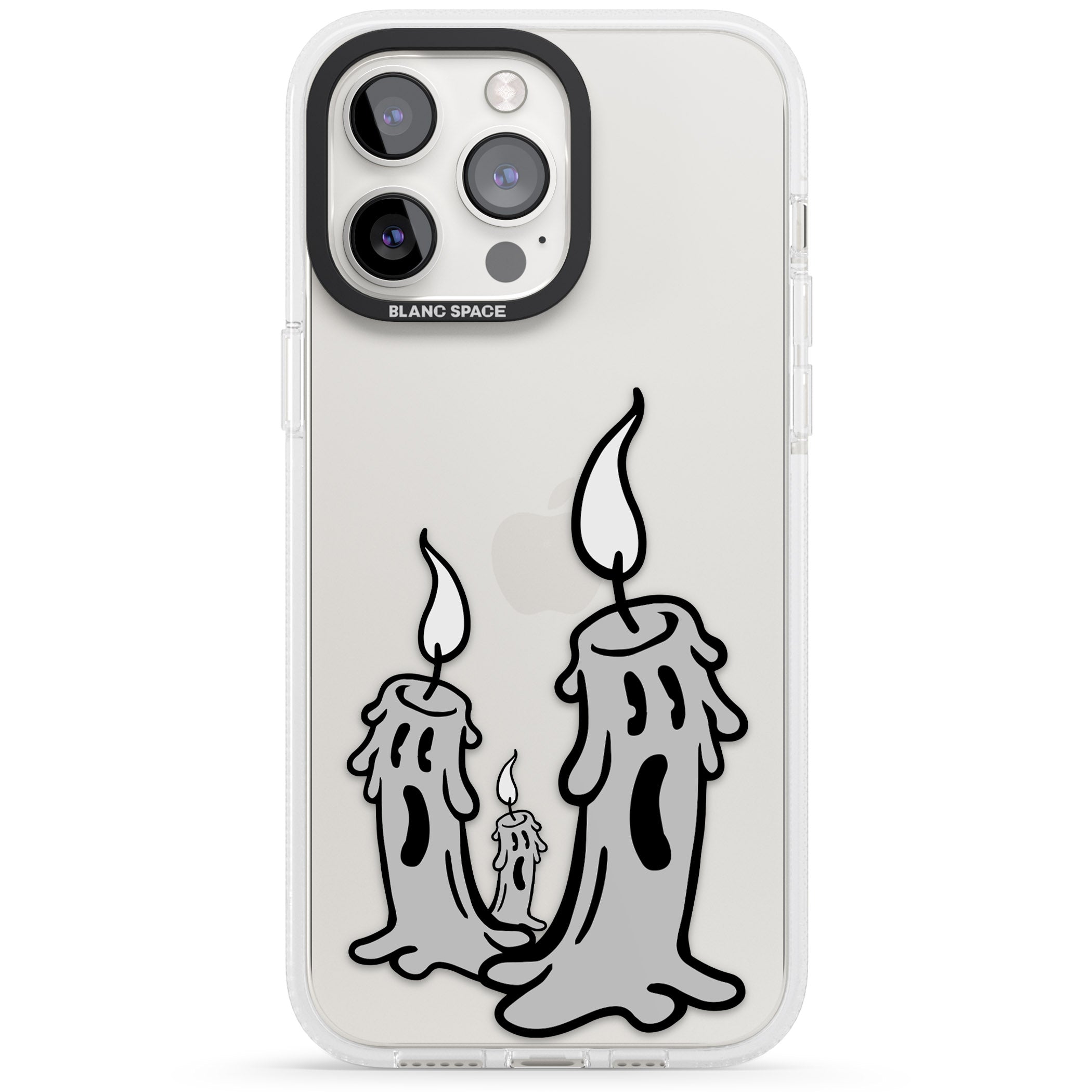 Candle Lit iPhone 15 Pro Max / 15 Pro / 14 Pro Max / 14 Pro / 13 Pro Clear Case Impact Air - Blanc Space