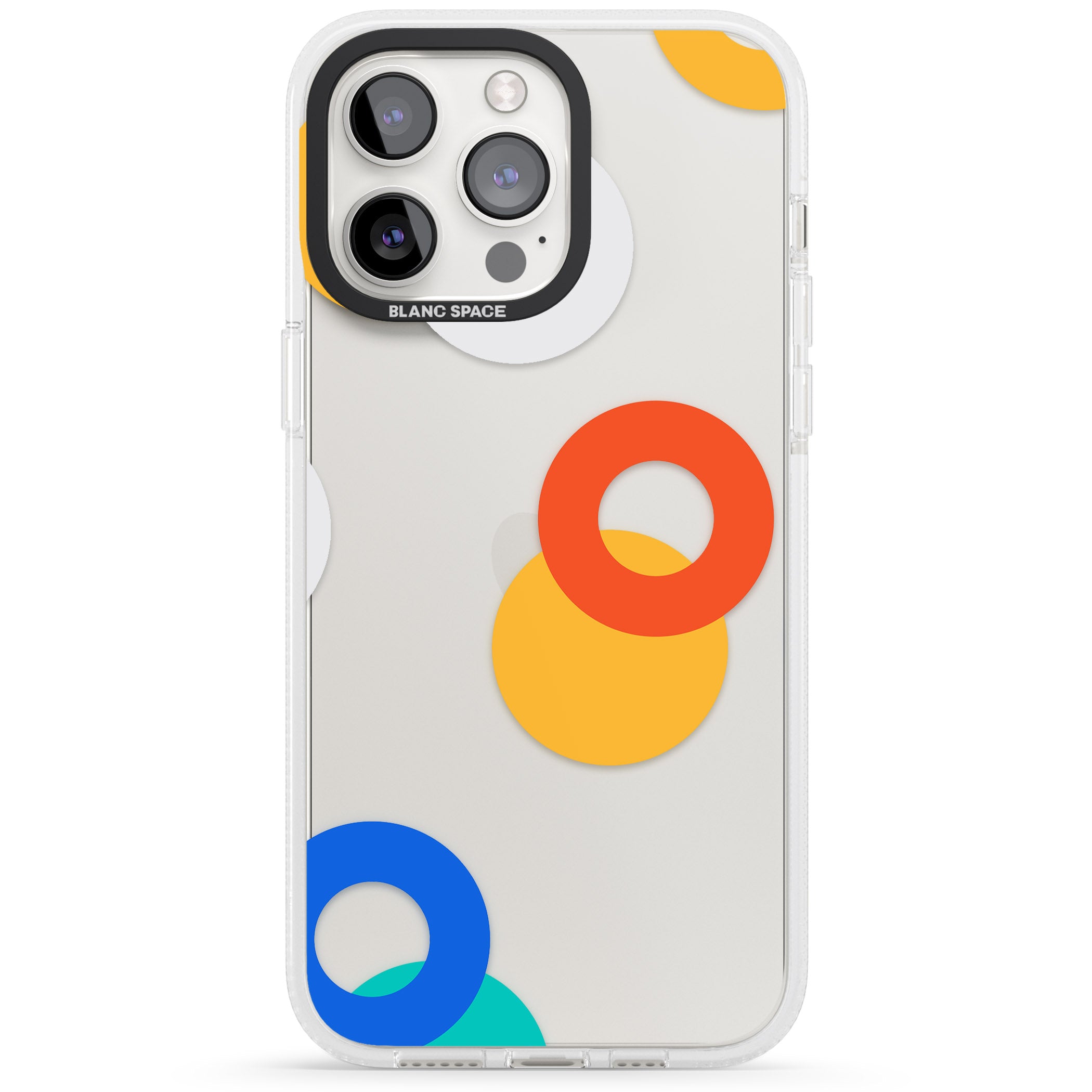 Abstract Mixed Circles iPhone 15 Pro Max / 15 Pro / 14 Pro Max / 14 Pro / 13 Pro Clear Case Impact Air - Blanc Space
