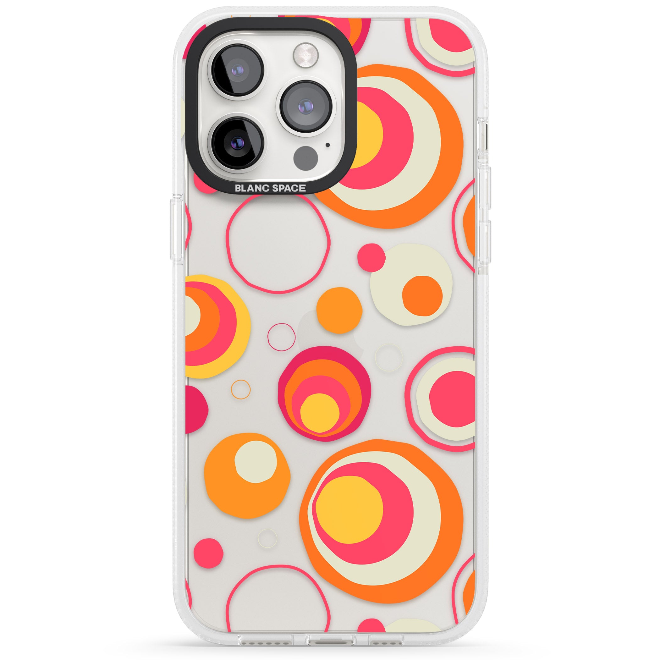 Mid-Century Party Pattern iPhone 15 Pro Max / 15 Pro / 14 Pro Max / 14 Pro / 13 Pro Clear Case Impact Air - Blanc Space