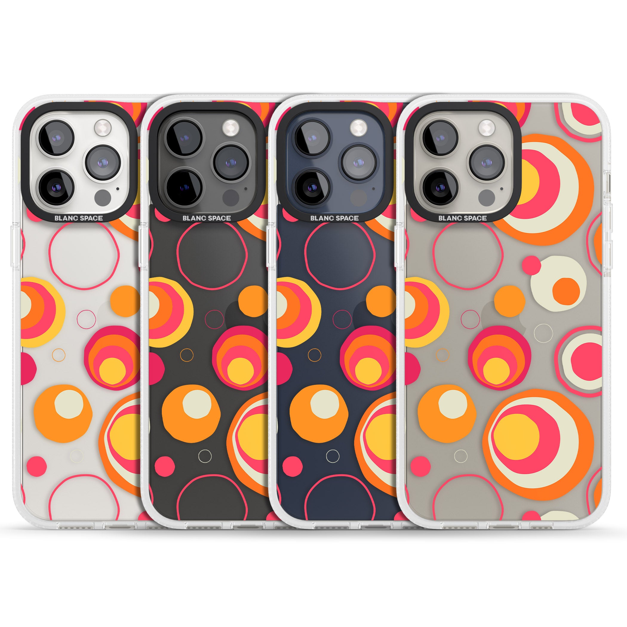 Mid-Century Party Pattern iPhone 15 Pro Max / 15 Pro / 14 Pro Max / 14 Pro / 13 Pro Clear Case Impact Air - Blanc Space
